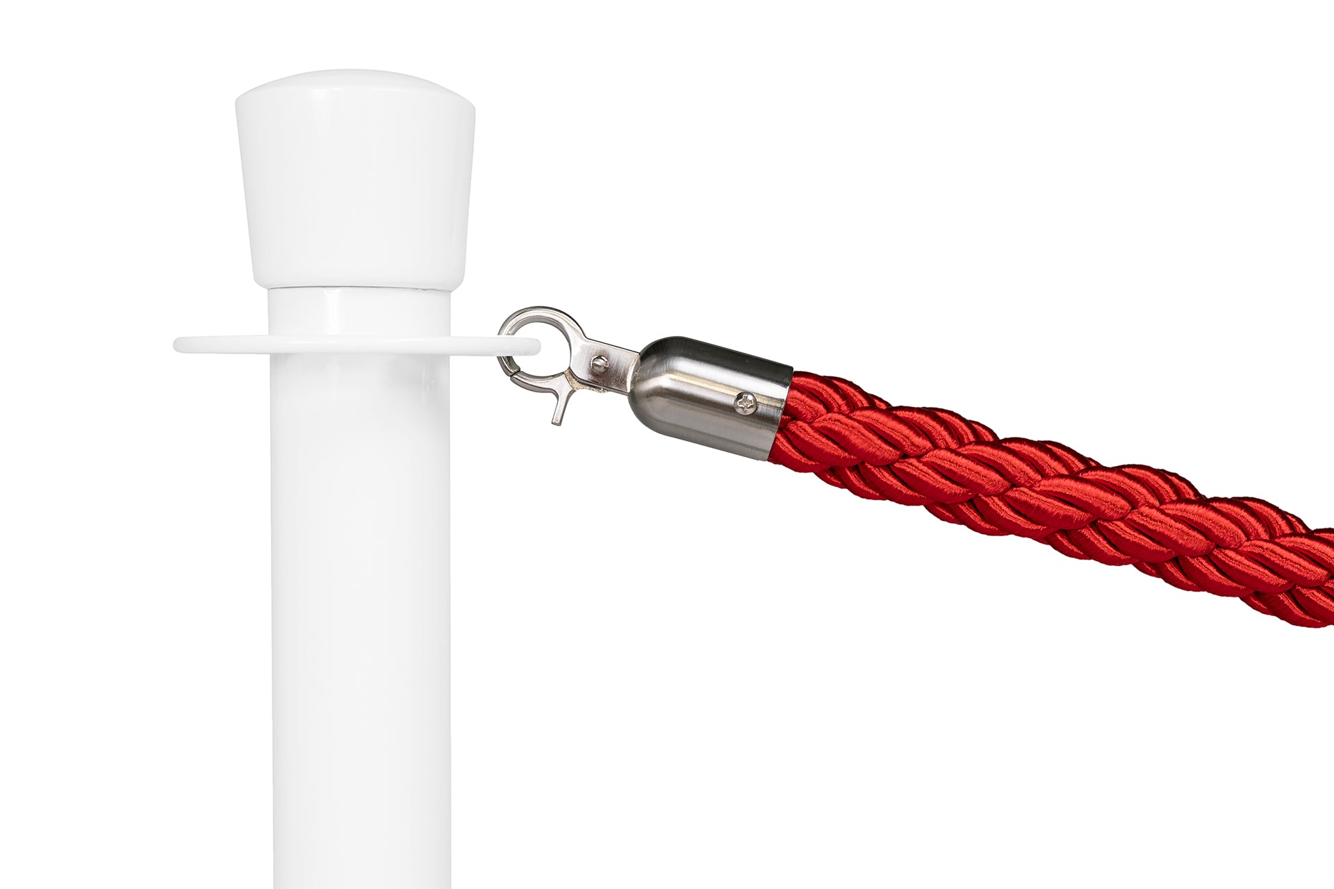 Afzetkoord Gedraaid | Geborsteld Chroom - Rood | GJ Floors