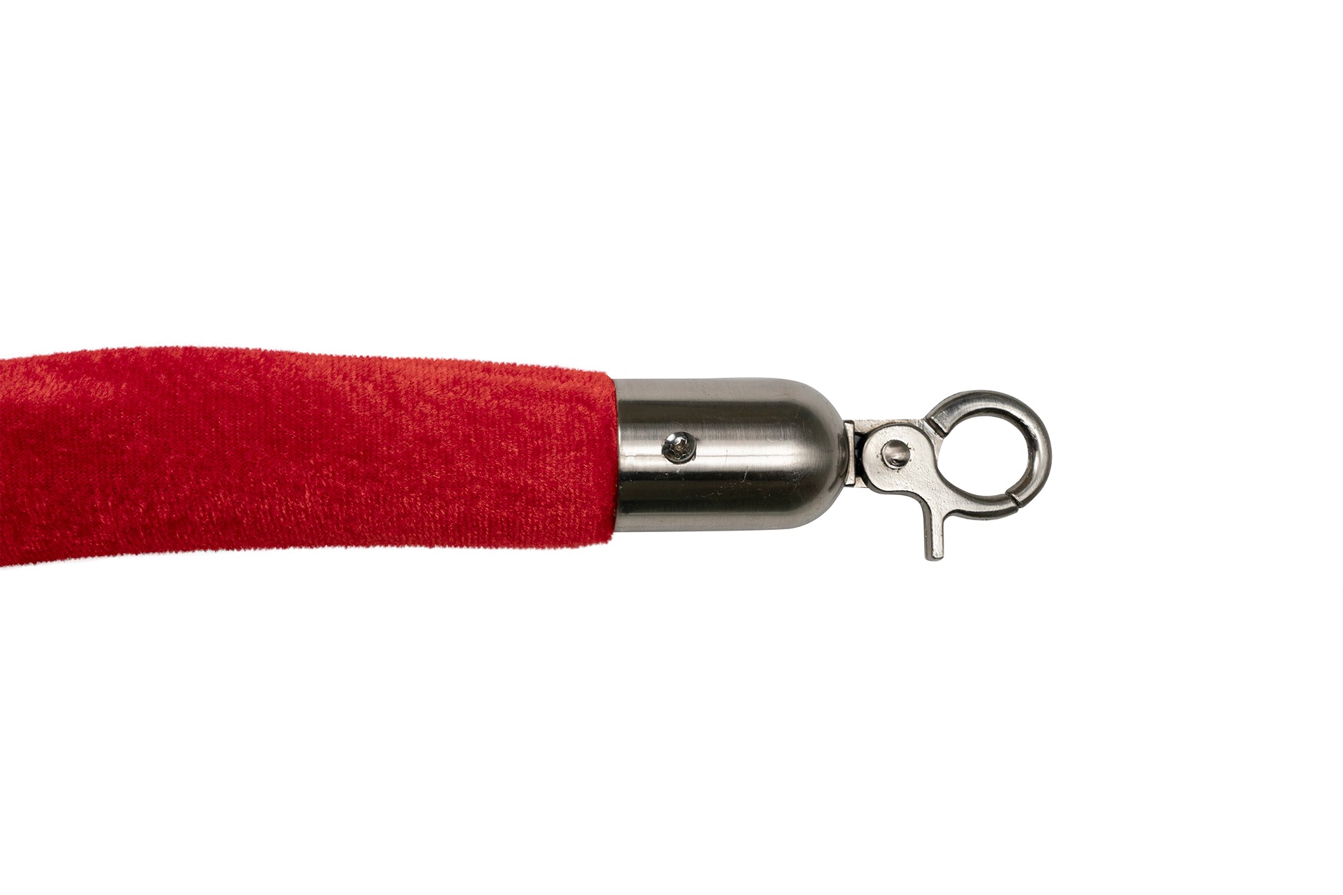 Afzetkoord Velours | Rood - Geborsteld Chroom