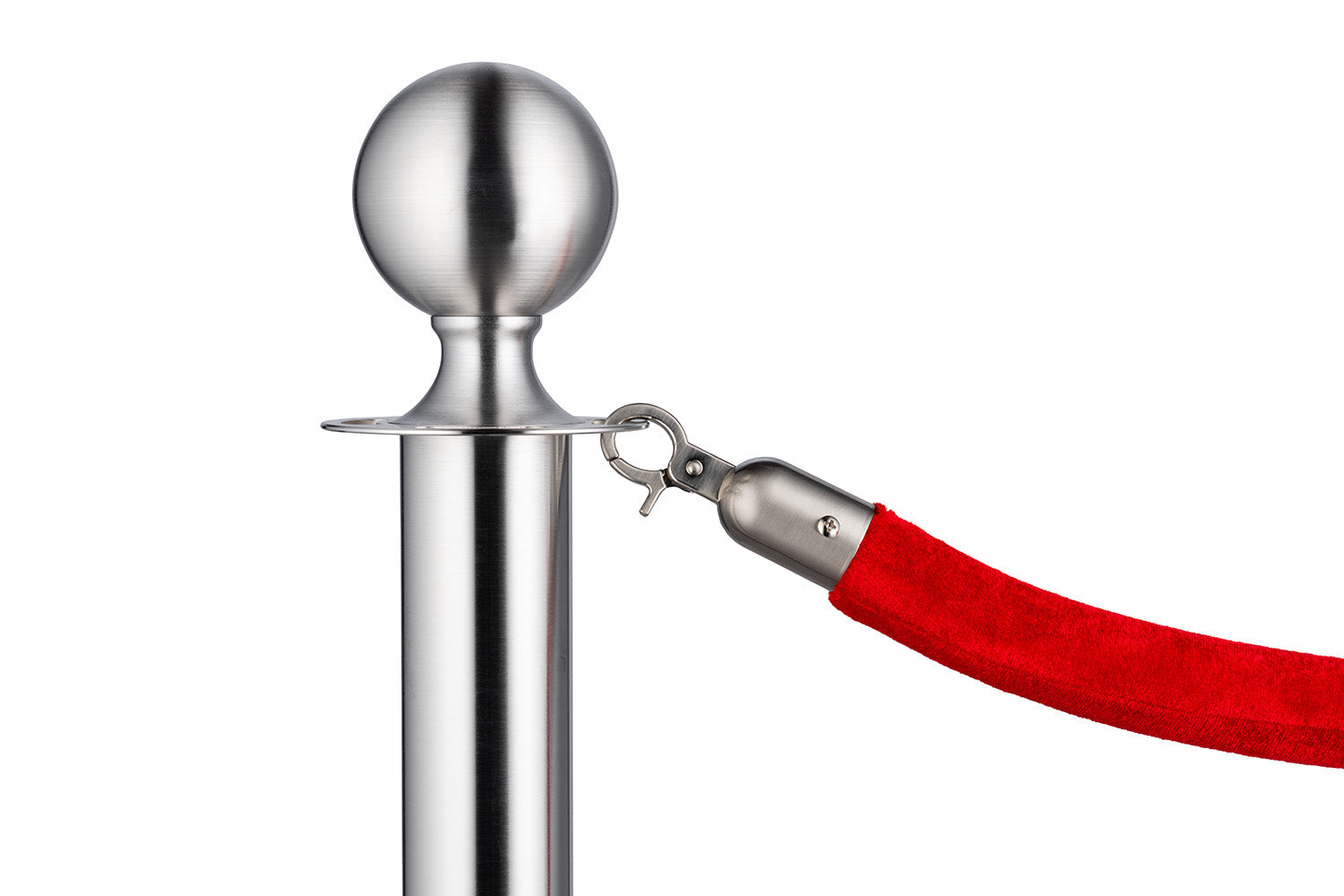 ForFlows Gala Afzetpaal | Ronde Bol - Geborsteld Chroom