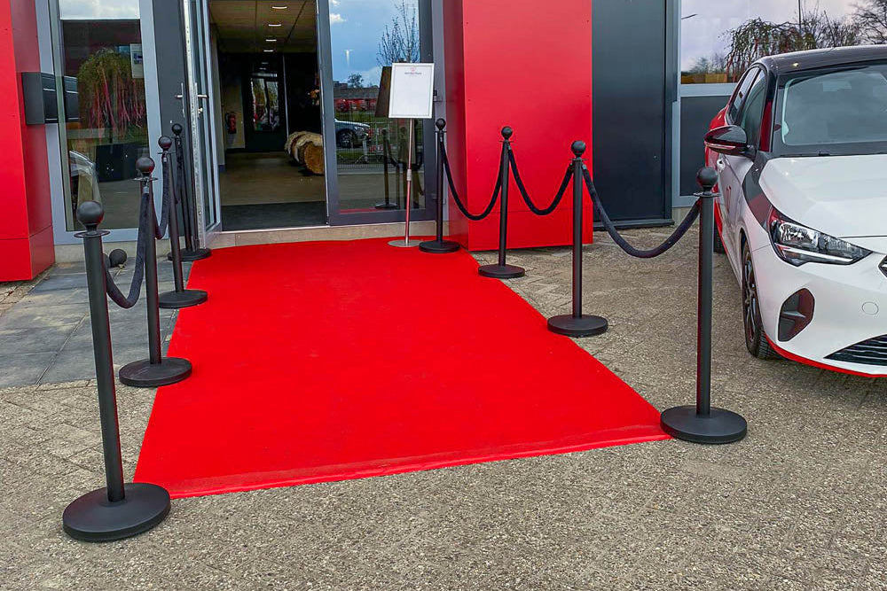 Afzetpaal voor koord | Ronde Bol -  Zwart