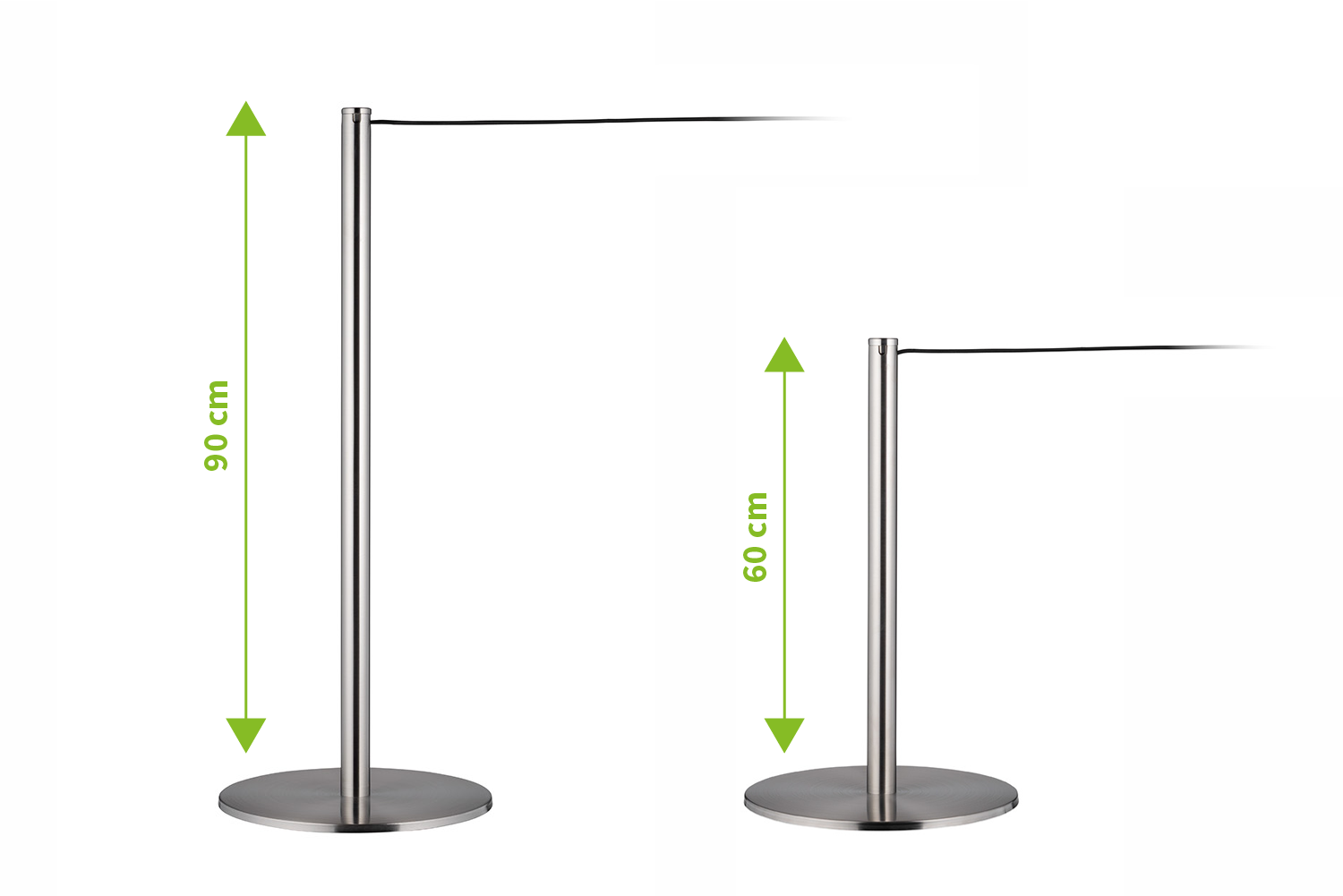 ForFlows Gallery Afzetpaal | Geborsteld Chroom - 60 cm Hoog