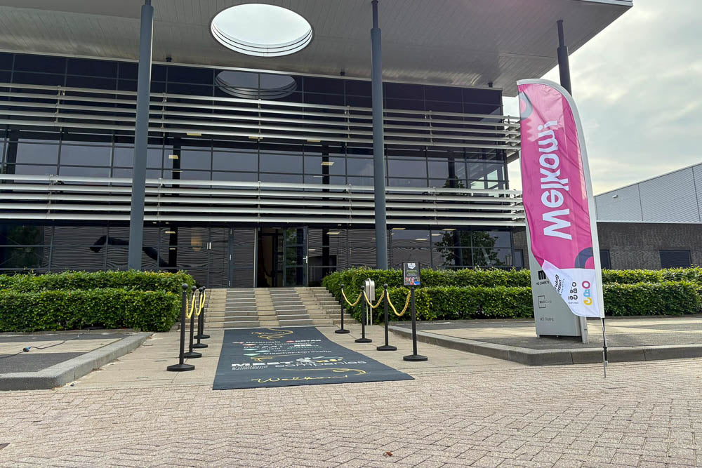 Afzetpaal voor koord | Ronde Bol -  Zwart