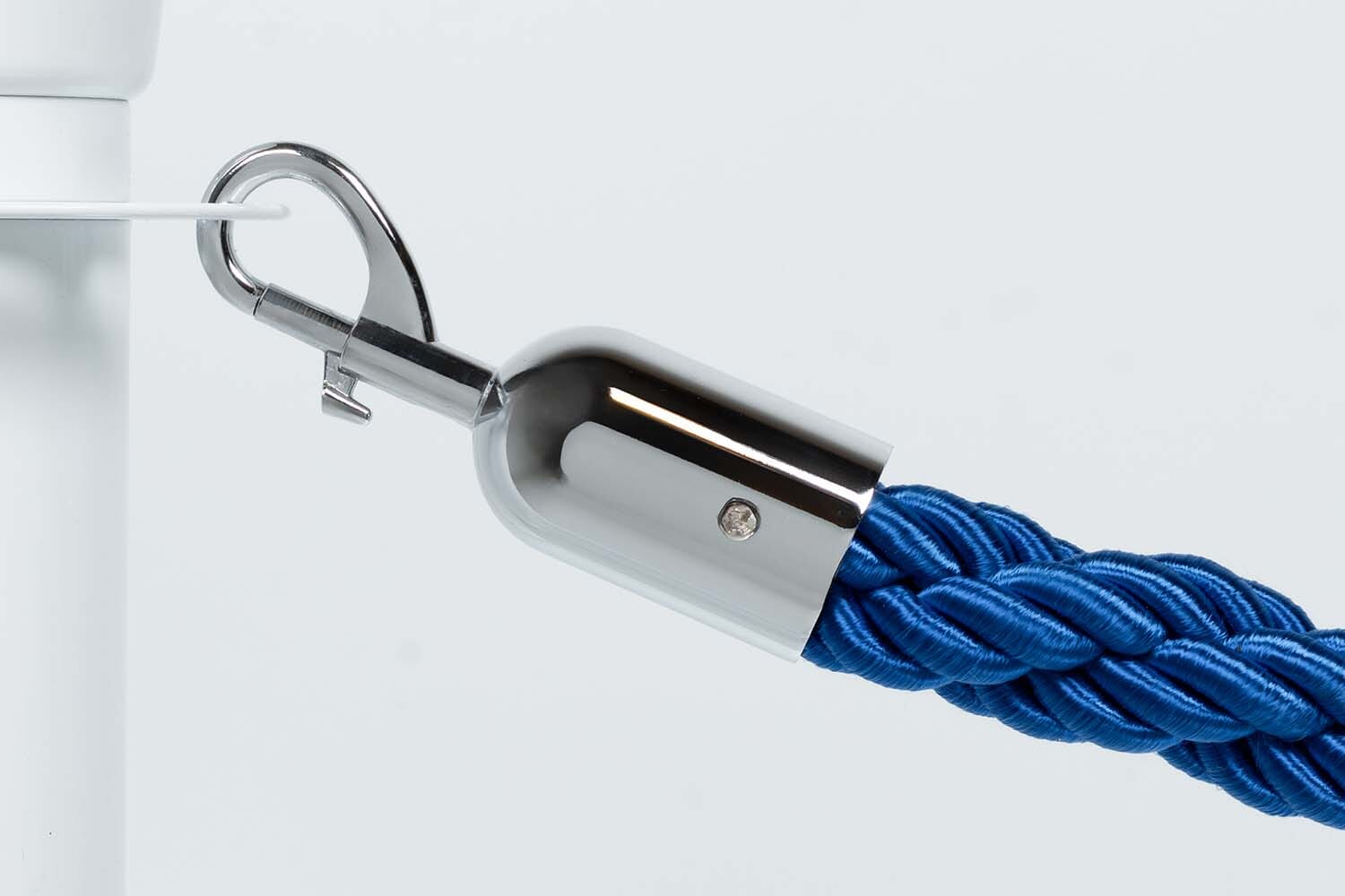 Afzetkoord Gedraaid | Blauw - Chromen sluiting Afzetpalen | accessoires Rodelopers 