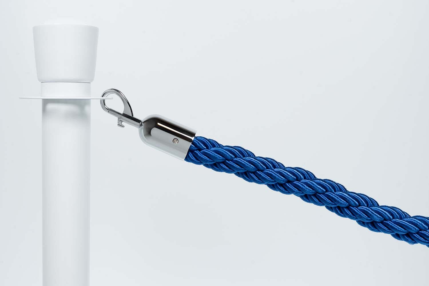 Afzetkoord Gedraaid | Blauw - Chromen sluiting Afzetpalen | accessoires Rodelopers 