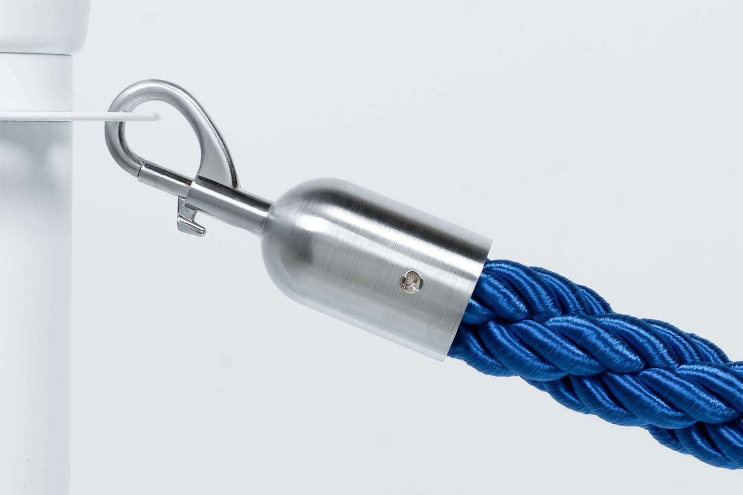 Afzetkoord Gedraaid | Blauw - Geborsteld Chromen sluiting Afzetpalen | accessoires Rodelopers 