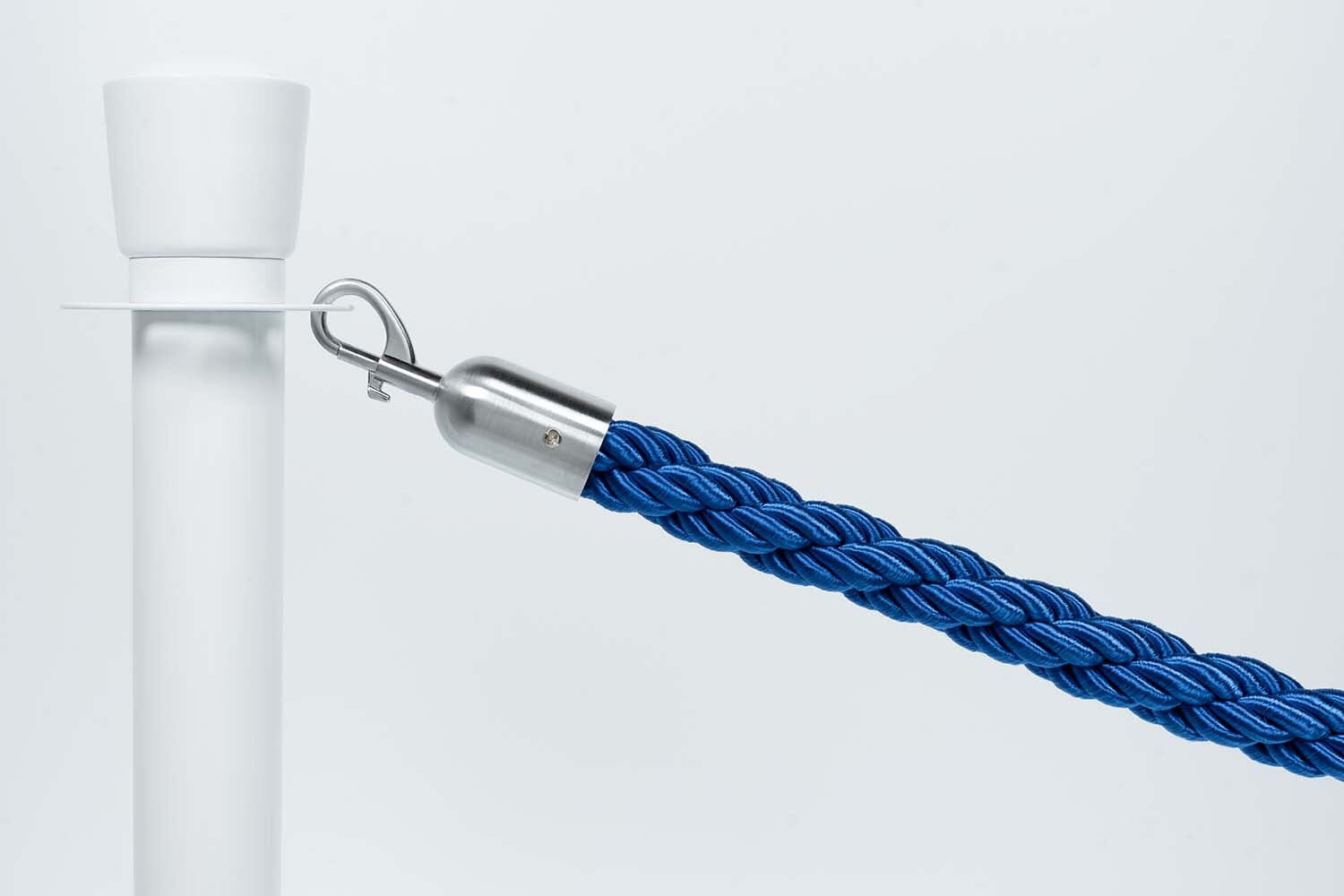 Afzetkoord Gedraaid | Blauw - Geborsteld Chromen sluiting Afzetpalen | accessoires Rodelopers 