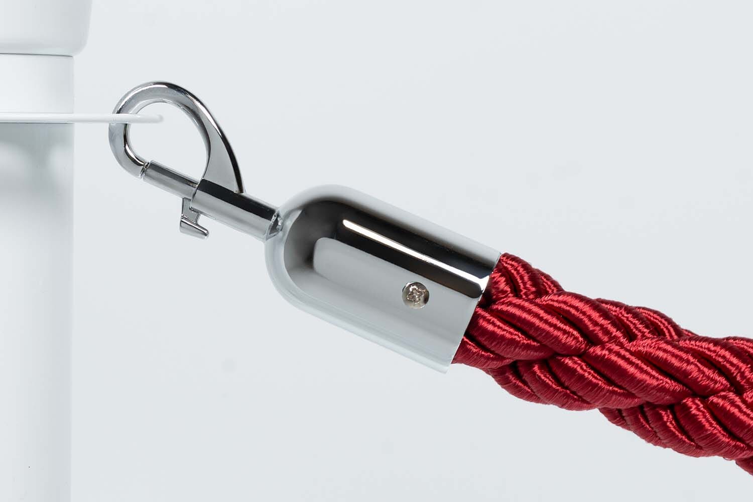 Afzetkoord Gedraaid | Bordeaux - Chromen sluiting Afzetpalen | accessoires Rodelopers 