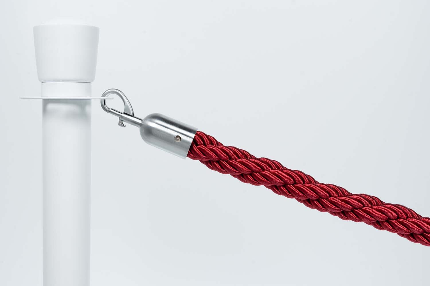 Afzetkoord Gedraaid | Bordeaux - Geborsteld Chromen sluiting Afzetpalen | accessoires Rodelopers 