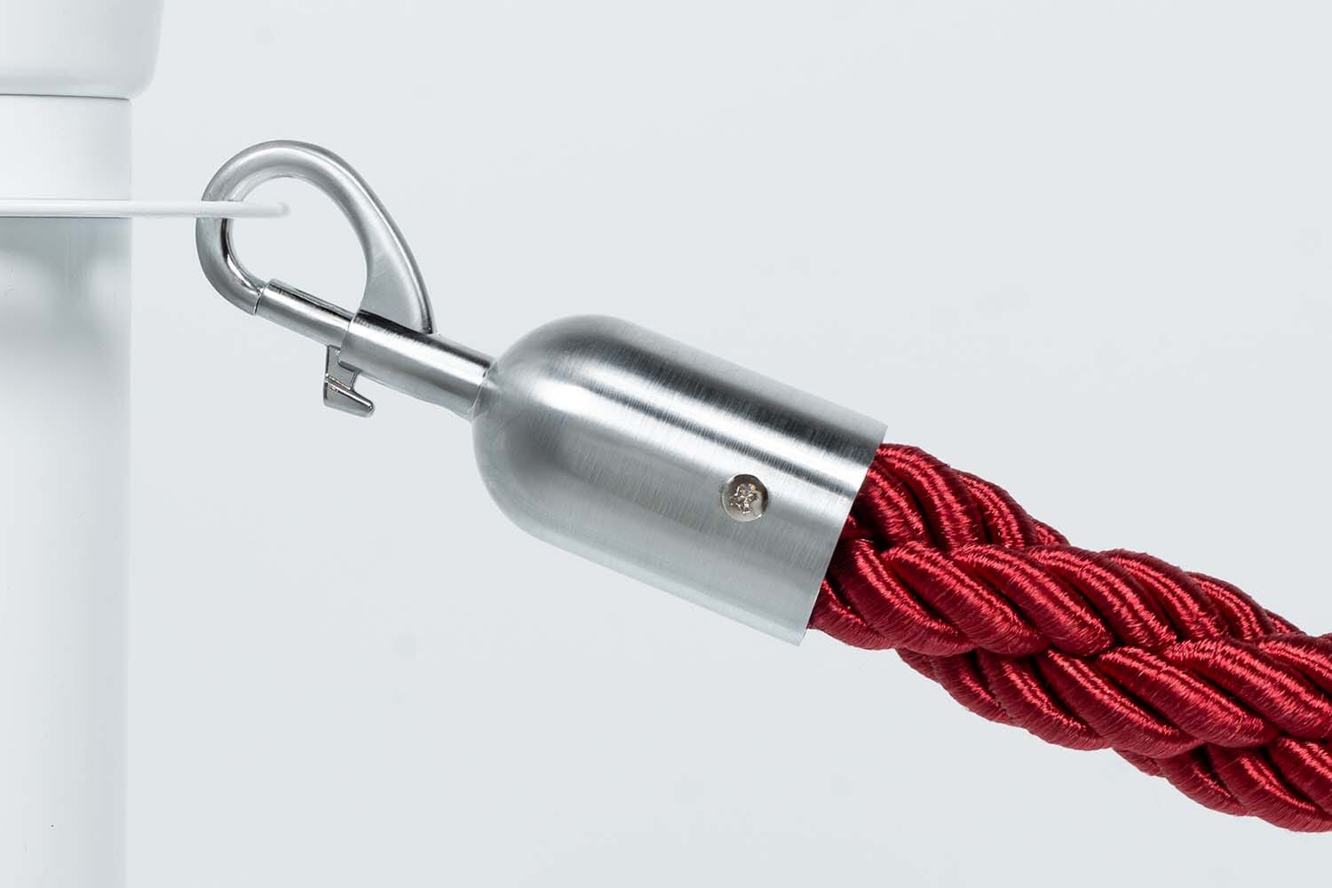 Afzetkoord Gedraaid | Bordeaux - Geborsteld Chromen sluiting Afzetpalen | accessoires Rodelopers 