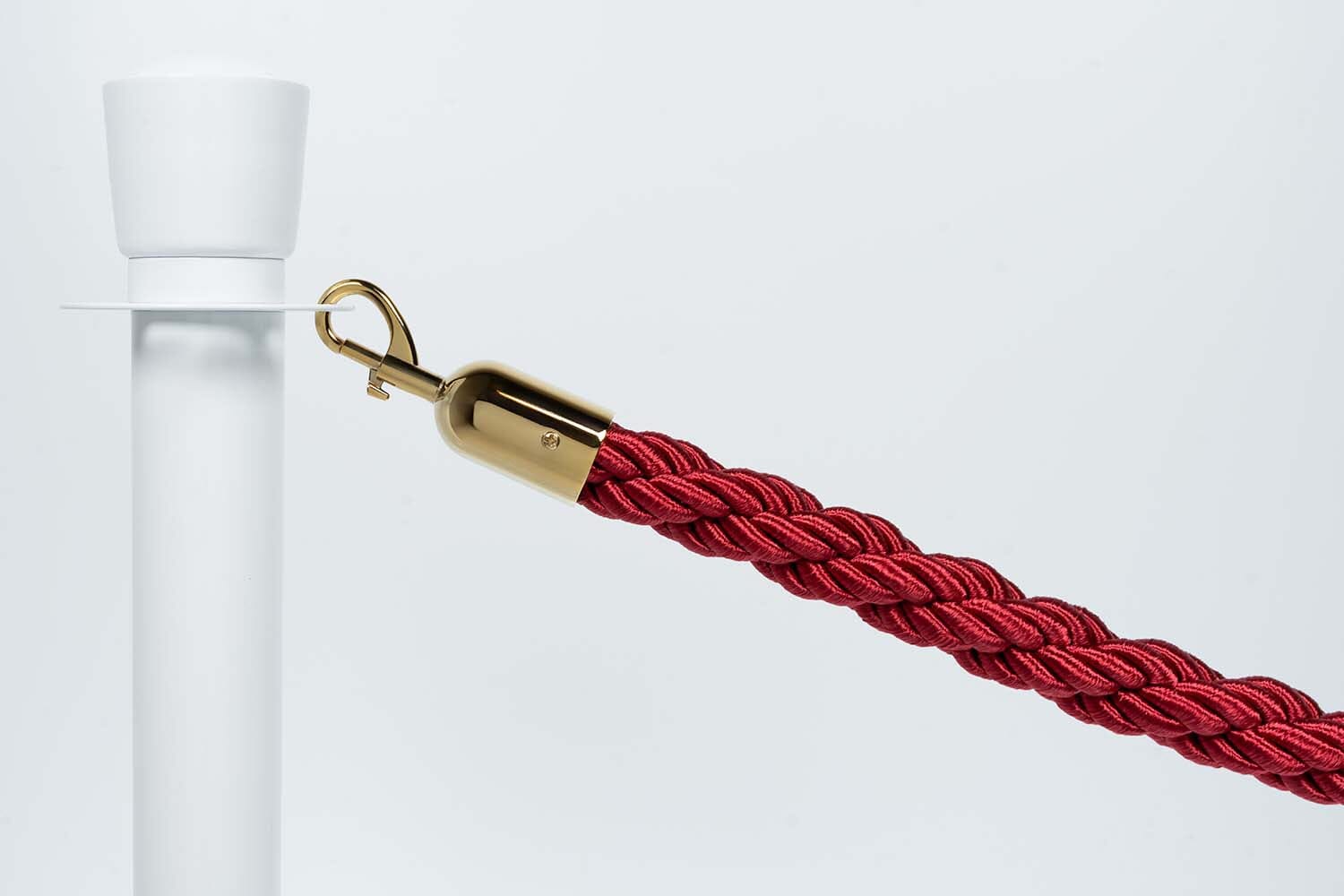 Afzetkoord Gedraaid | Bordeaux - Messing sluiting Afzetpalen | accessoires Rodelopers 