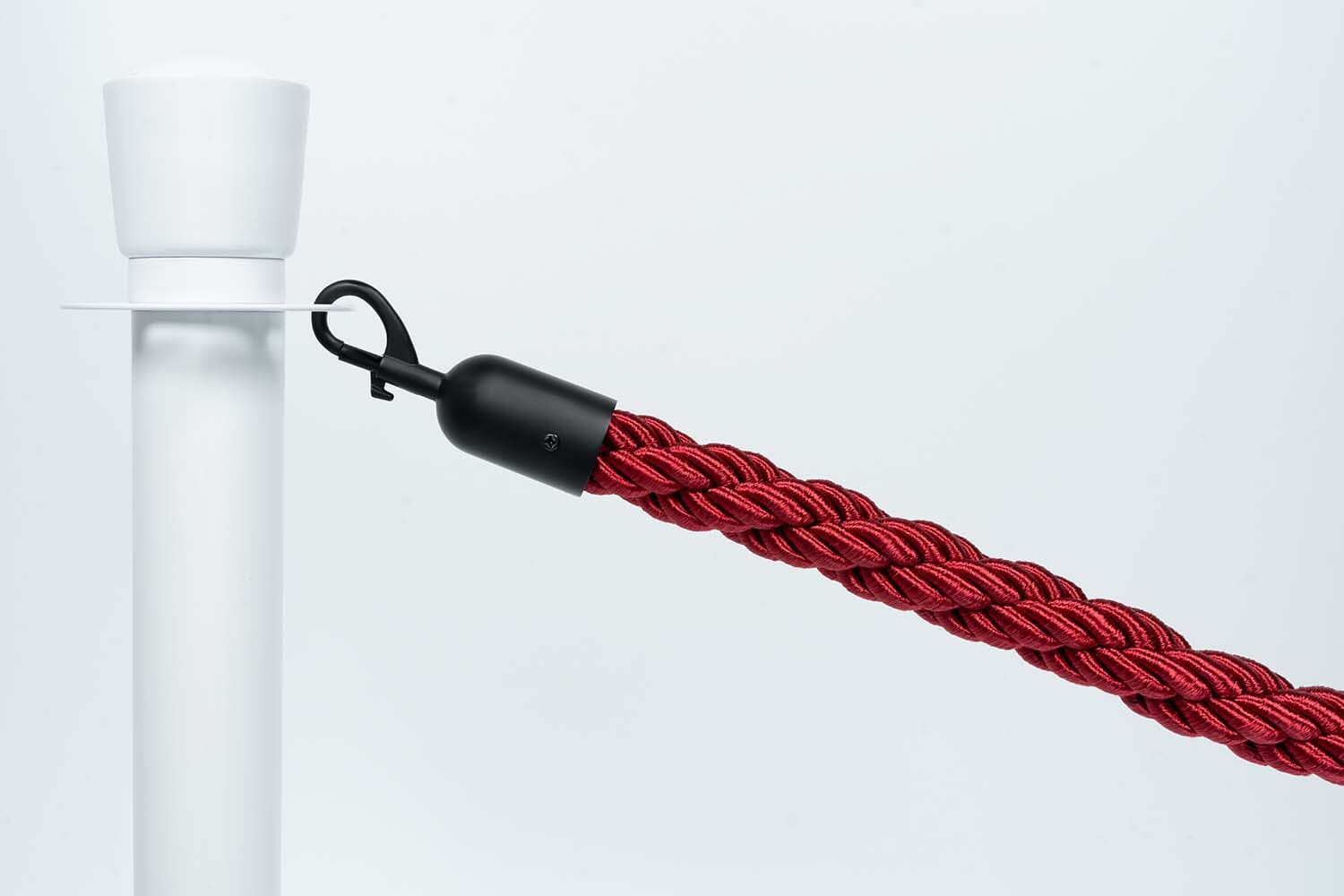 Afzetkoord Gedraaid | Bordeaux - Zwarte sluiting Afzetpalen | accessoires Rodelopers 