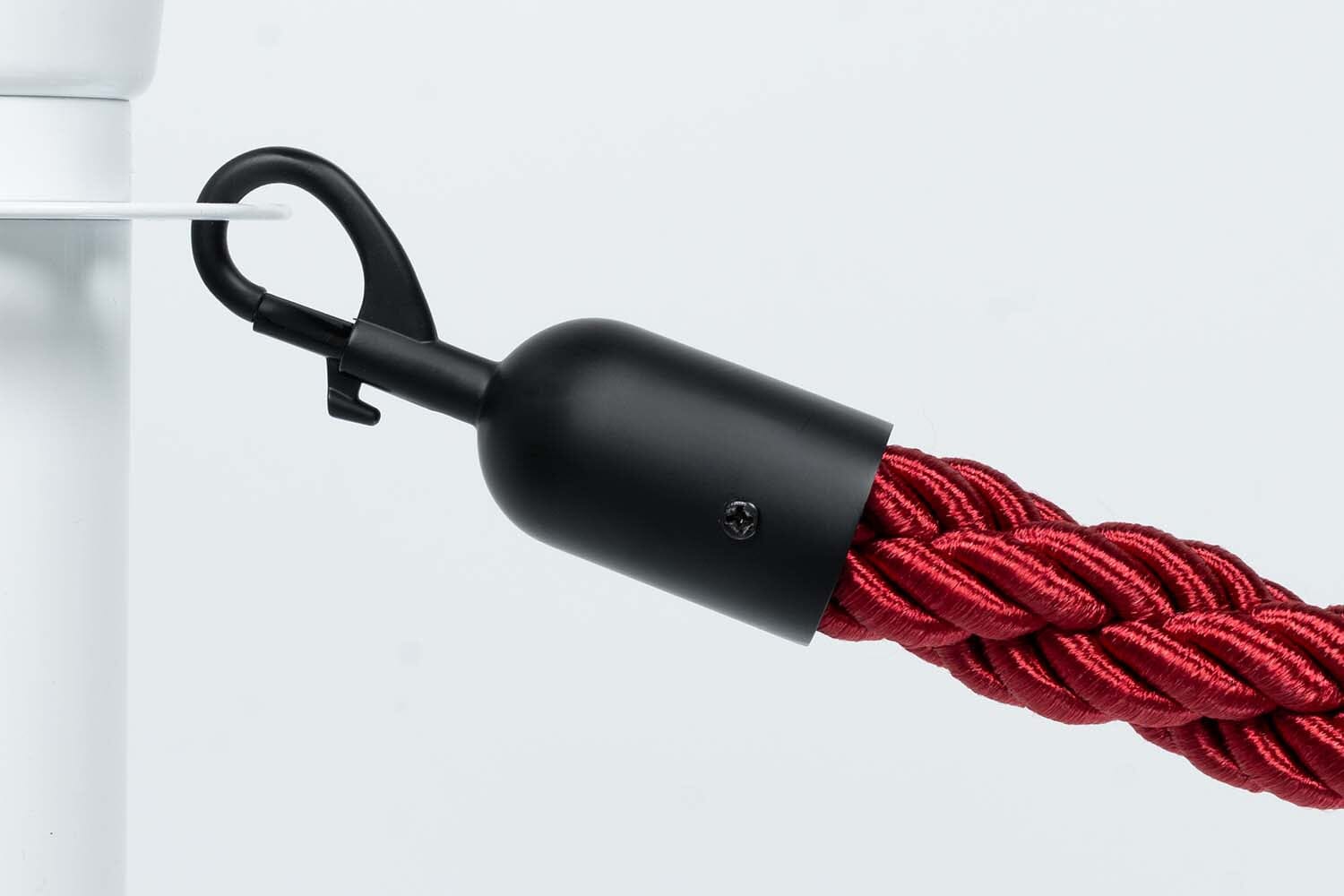 Afzetkoord Gedraaid | Bordeaux - Zwarte sluiting Afzetpalen | accessoires Rodelopers 