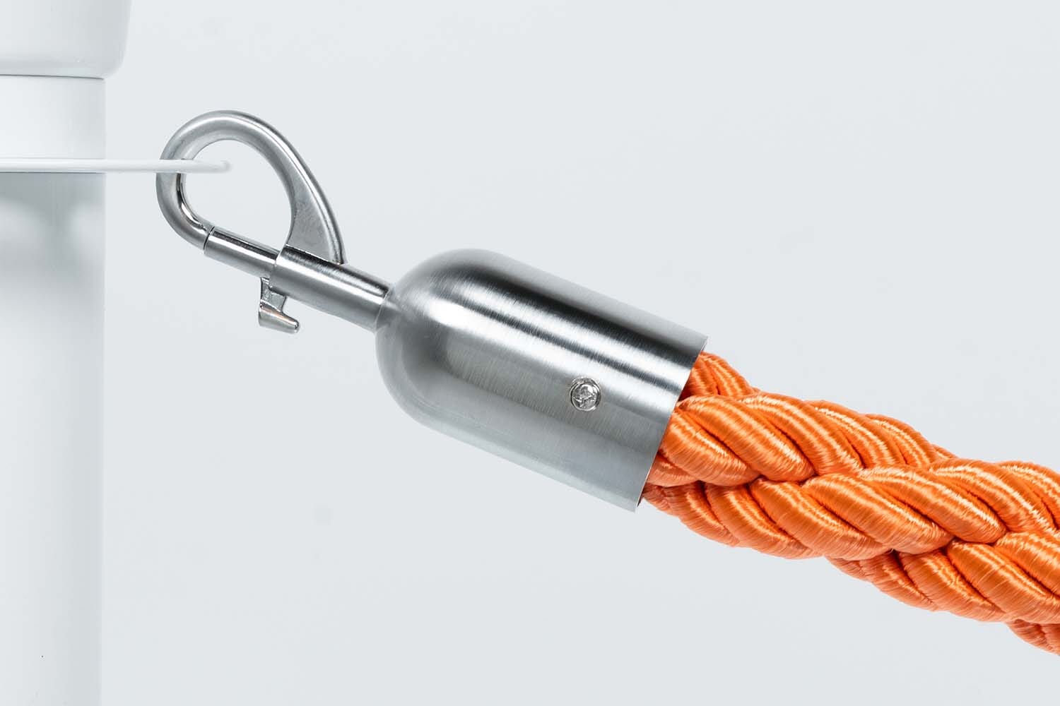 Afzetkoord Gedraaid | Oranje - Geborsteld Chromen sluiting Afzetpalen | accessoires Rodelopers 