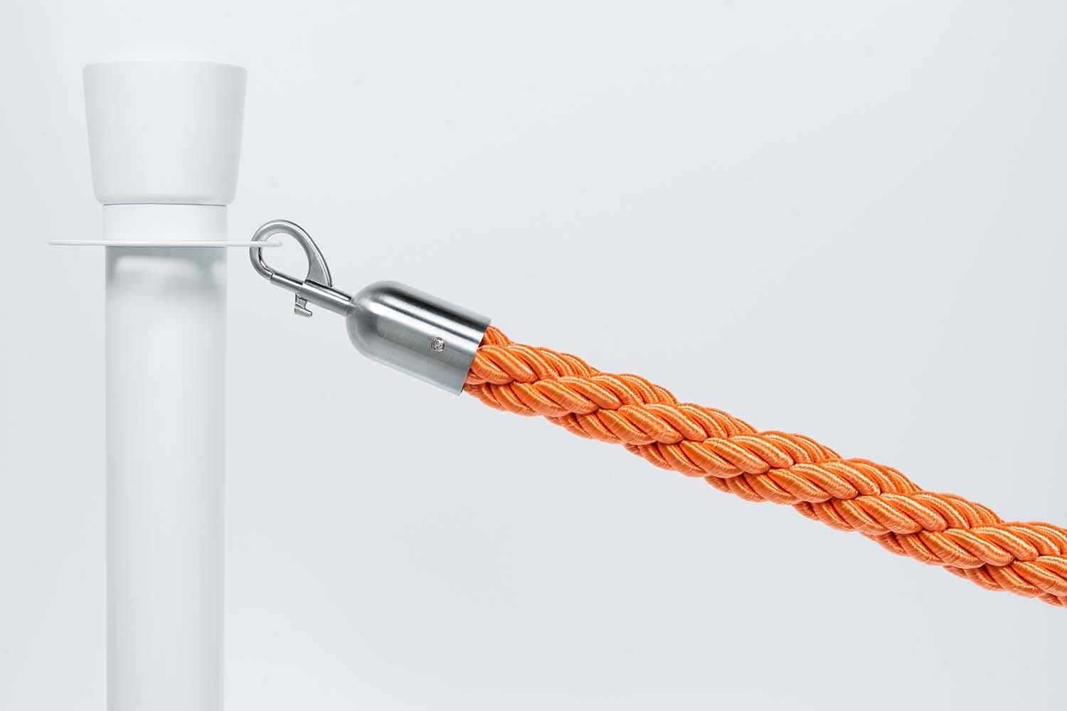 Afzetkoord Gedraaid | Oranje - Geborsteld Chromen sluiting Afzetpalen | accessoires Rodelopers 