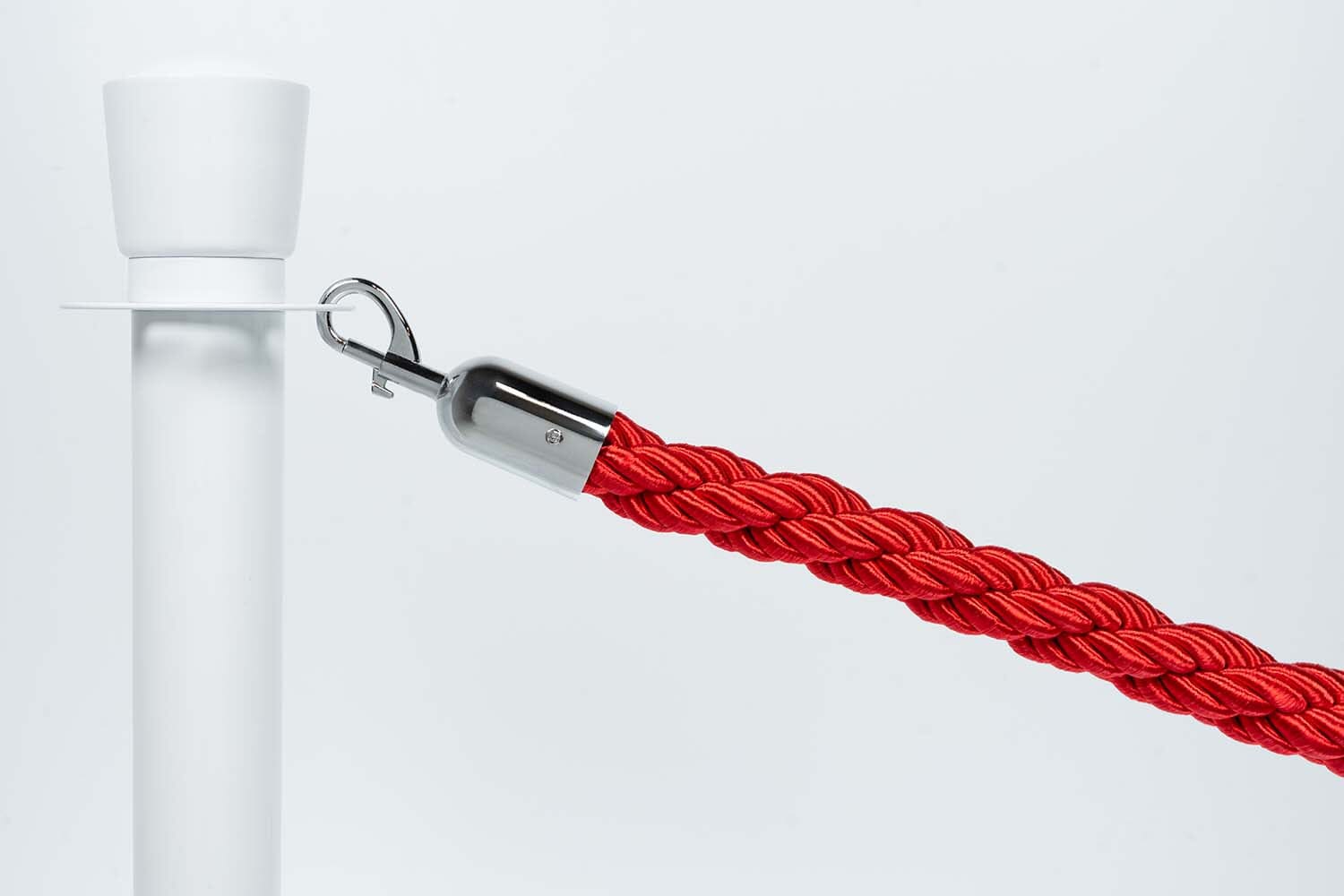 Afzetkoord Gedraaid | Rood - Chromen sluiting Afzetpalen | accessoires Rodelopers 