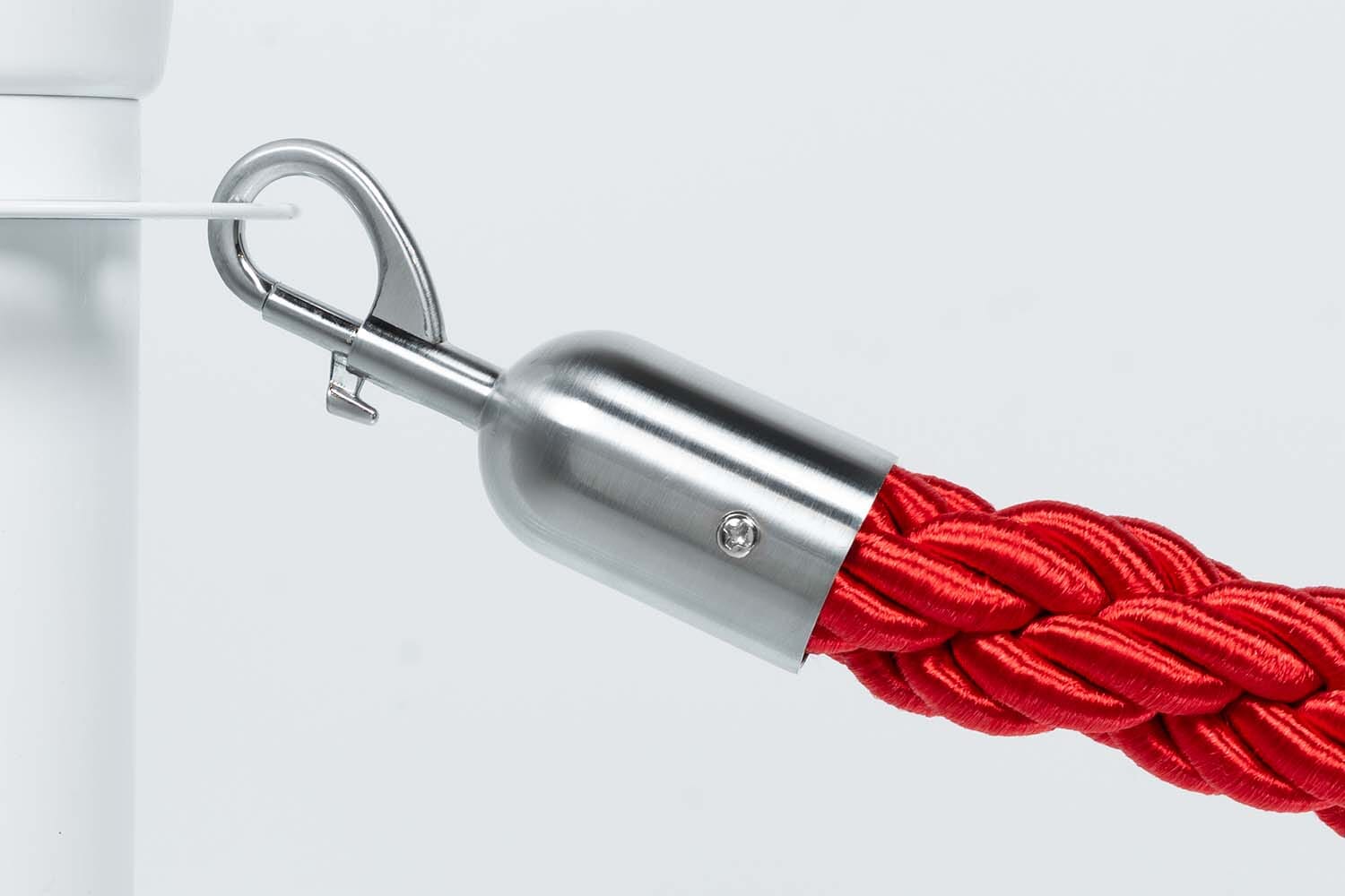 Afzetkoord Gedraaid | Rood - Geborsteld Chromen sluiting Afzetpalen | accessoires Rodelopers 