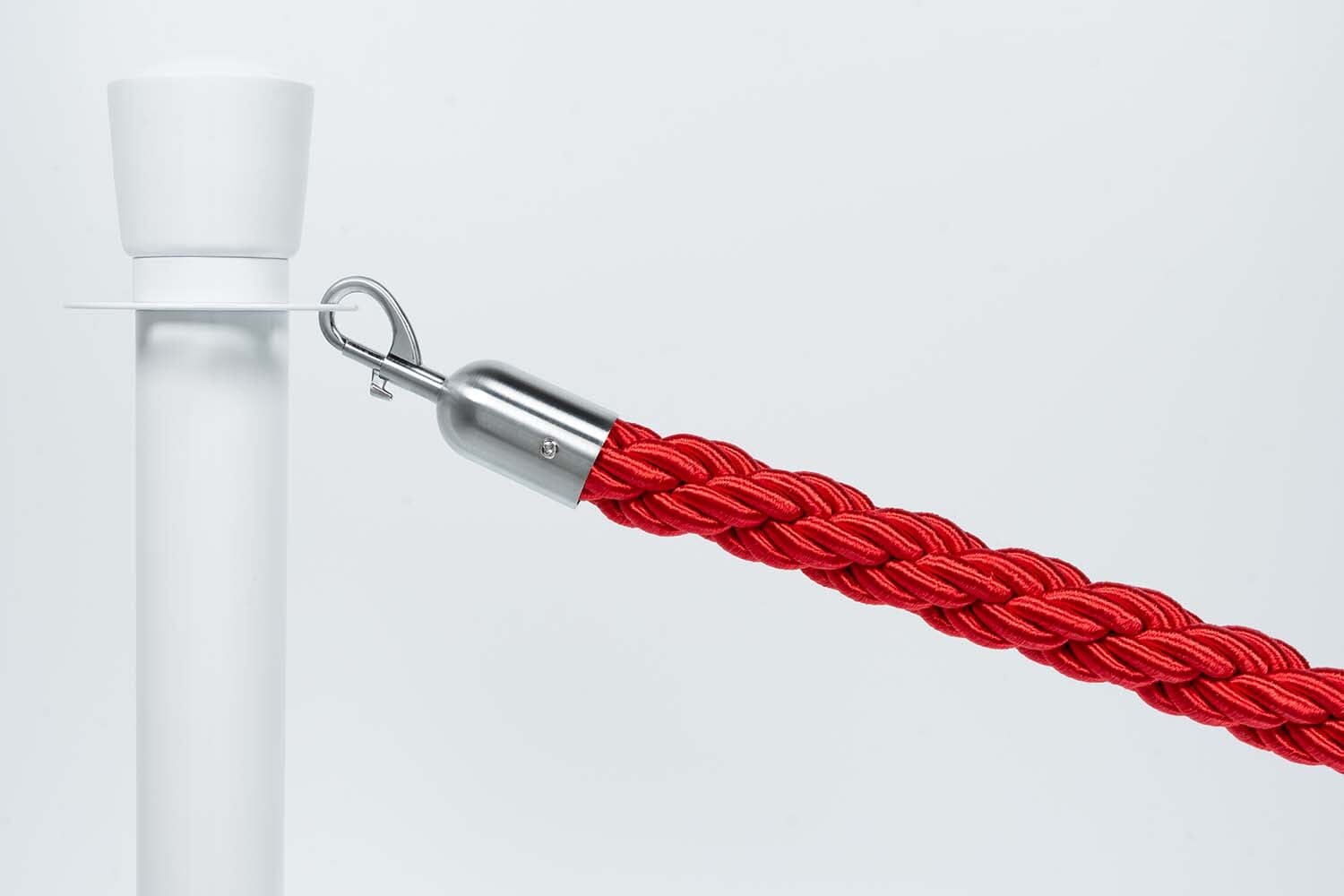 Afzetkoord Gedraaid | Rood - Geborsteld Chromen sluiting Afzetpalen | accessoires Rodelopers 