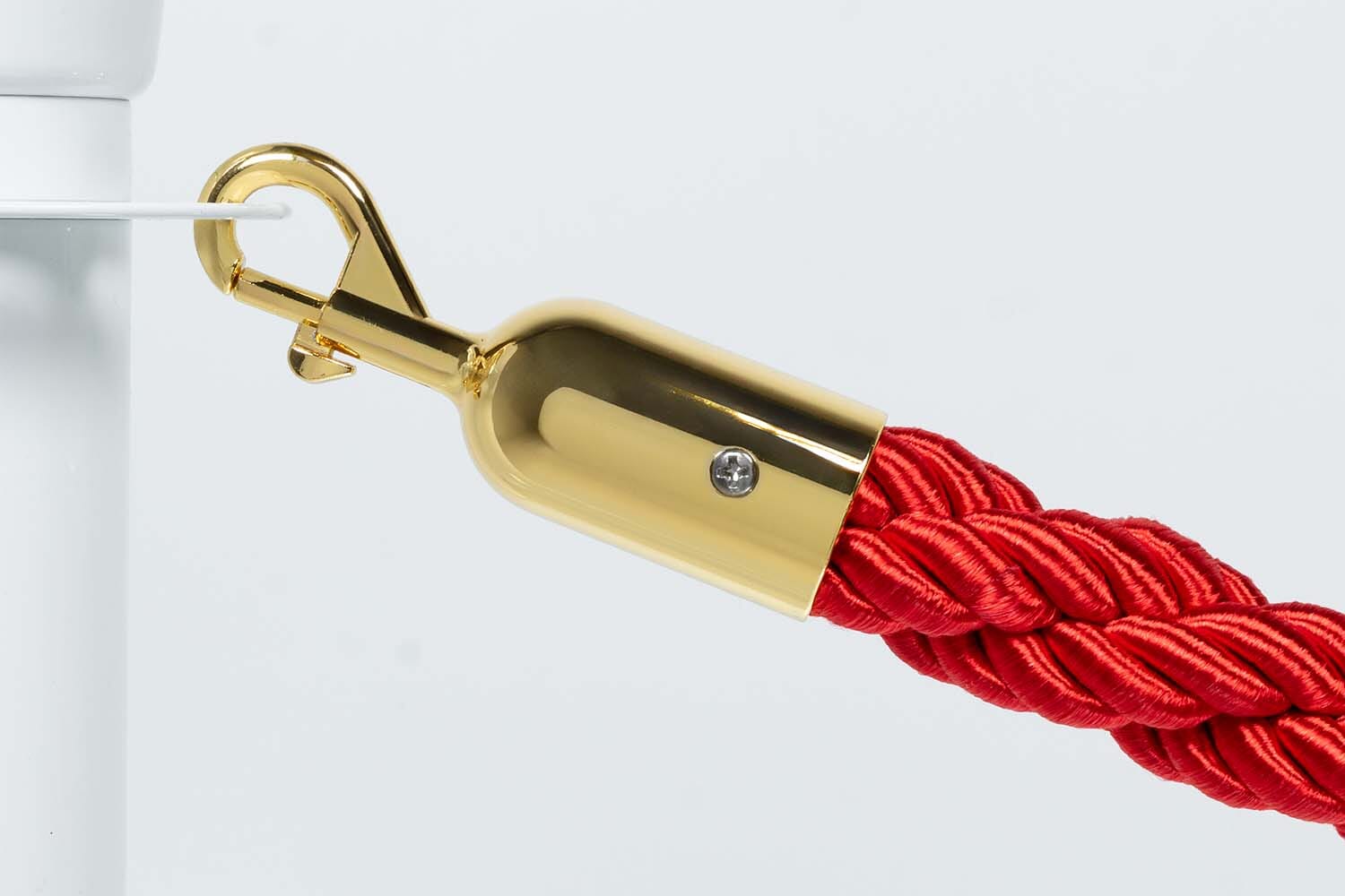 Afzetkoord Gedraaid | Rood - Messing sluiting Afzetpalen | accessoires Rodelopers 