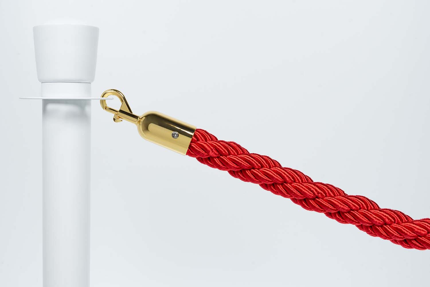 Afzetkoord Gedraaid | Rood - Messing sluiting Afzetpalen | accessoires Rodelopers 