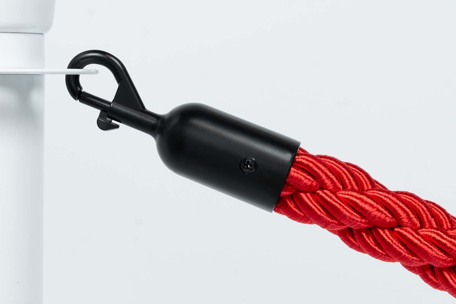 Afzetkoord Gedraaid | Rood - Zwarte sluiting Afzetpalen | accessoires Rodelopers 