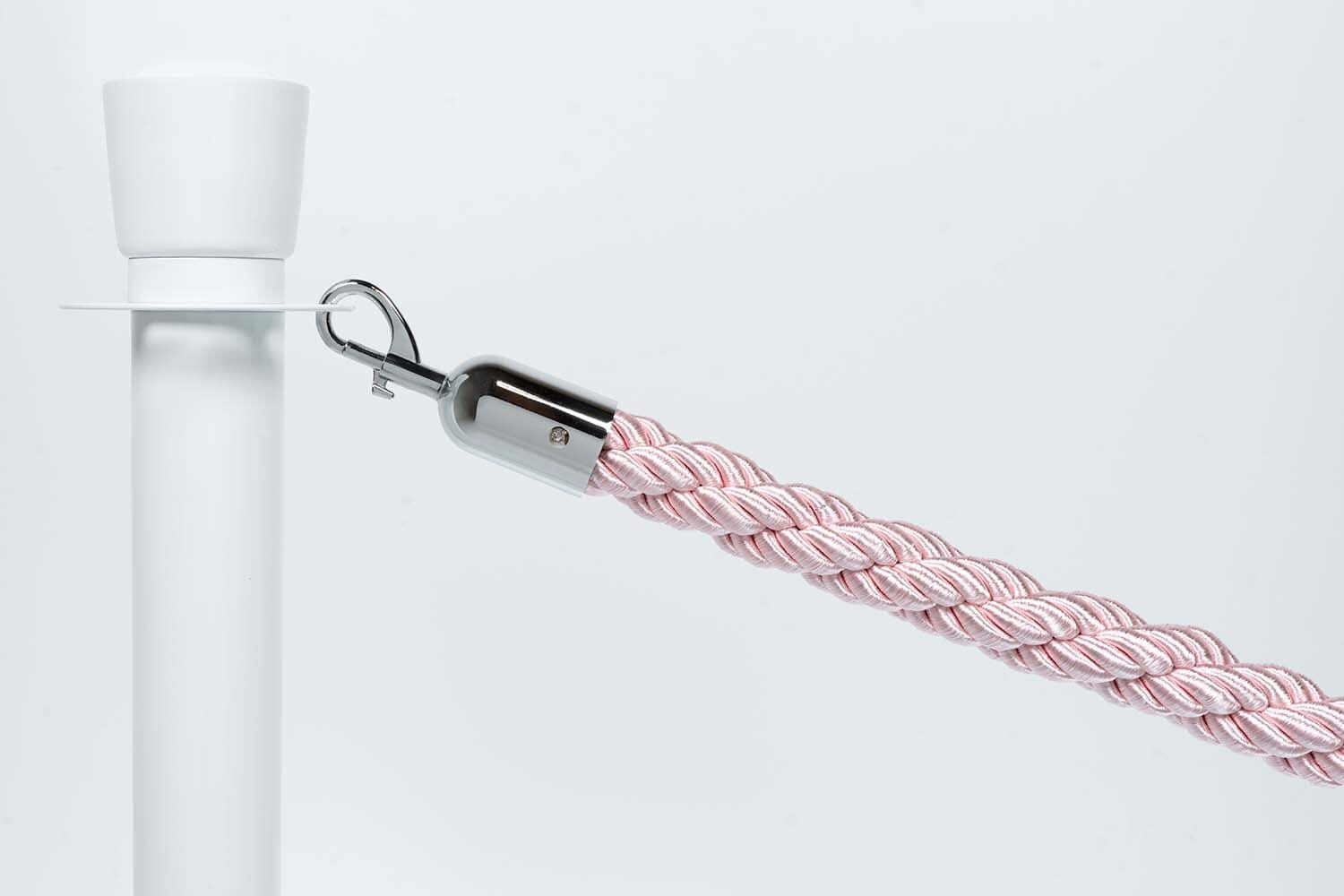 Afzetkoord Gedraaid | Roze - Chromen sluiting Afzetpalen | accessoires Rodelopers 