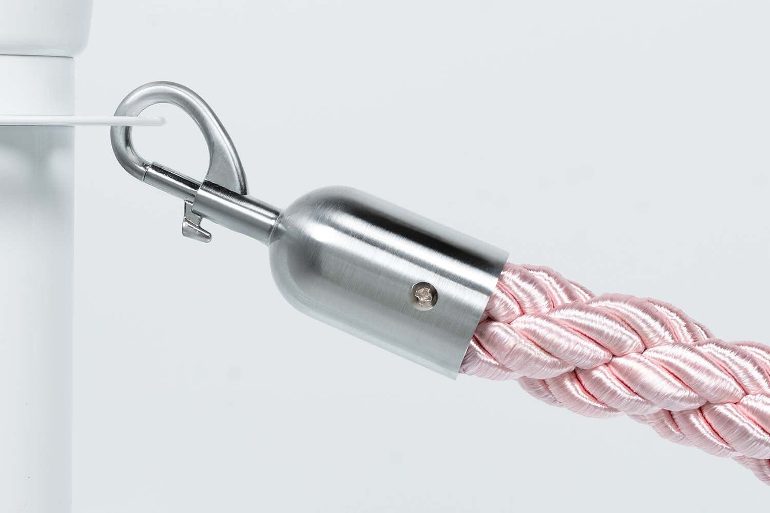 Afzetkoord Gedraaid | Roze - Geborsteld Chromen sluiting Afzetpalen | accessoires Rodelopers 