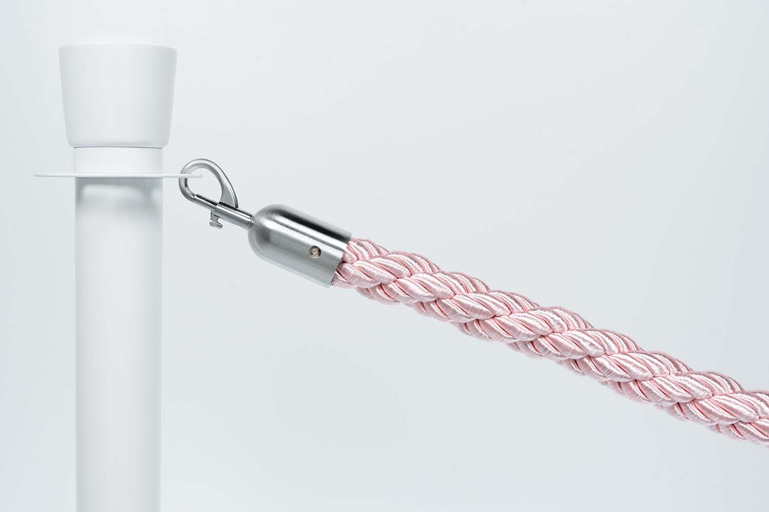 Afzetkoord Gedraaid | Roze - Geborsteld Chromen sluiting Afzetpalen | accessoires Rodelopers 