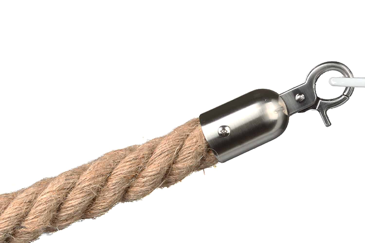 Afzetkoord Gedraaid | Scheepstouw - Geborsteld Chromen sluiting Afzetpalen | accessoires Rodelopers 