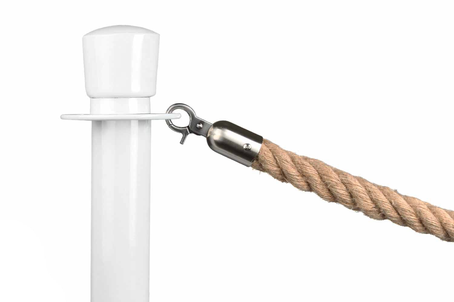 Afzetkoord Gedraaid | Scheepstouw - Geborsteld Chromen sluiting Afzetpalen | accessoires Rodelopers 