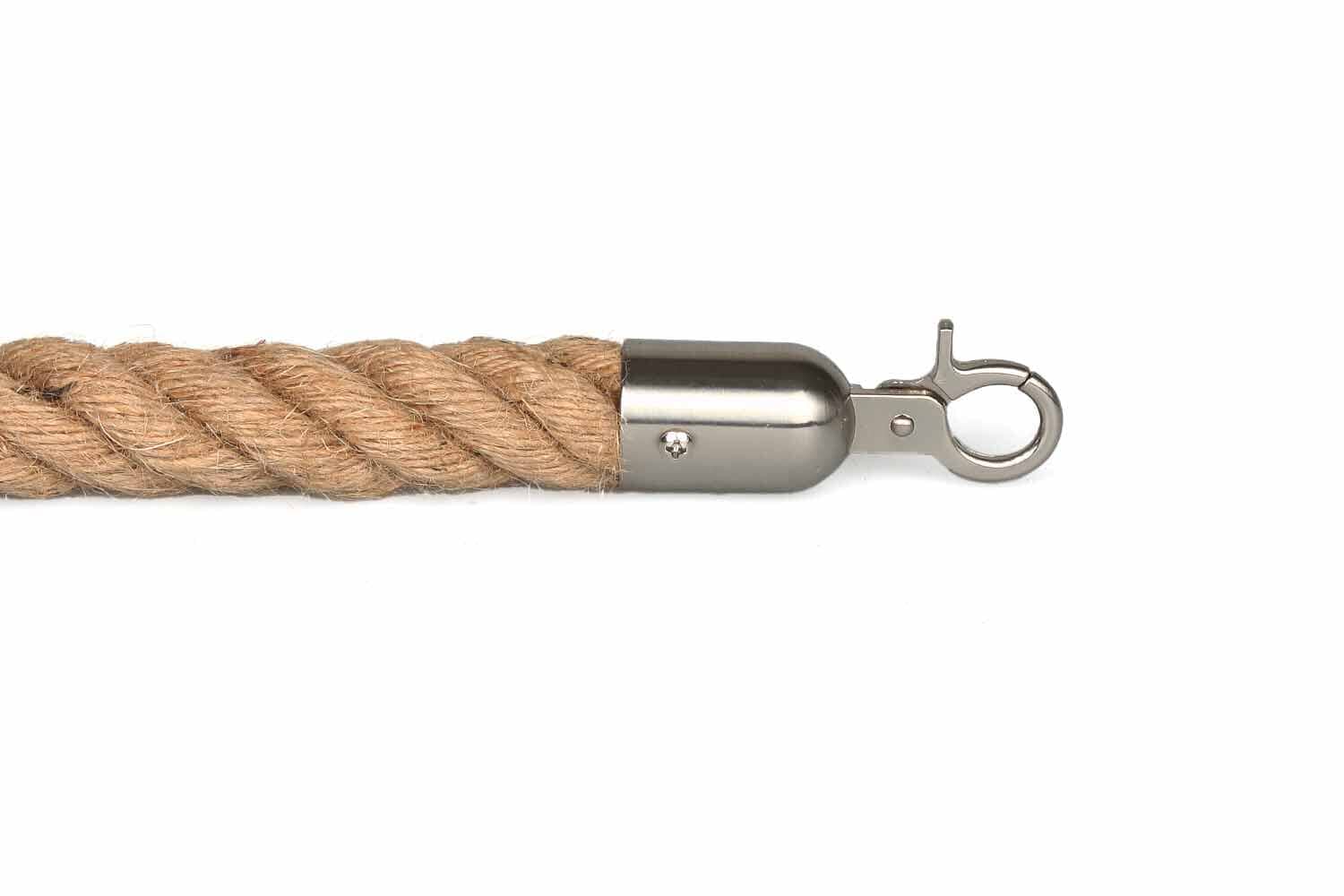 Afzetkoord Gedraaid | Scheepstouw - Geborsteld Chromen sluiting Afzetpalen | accessoires Rodelopers 