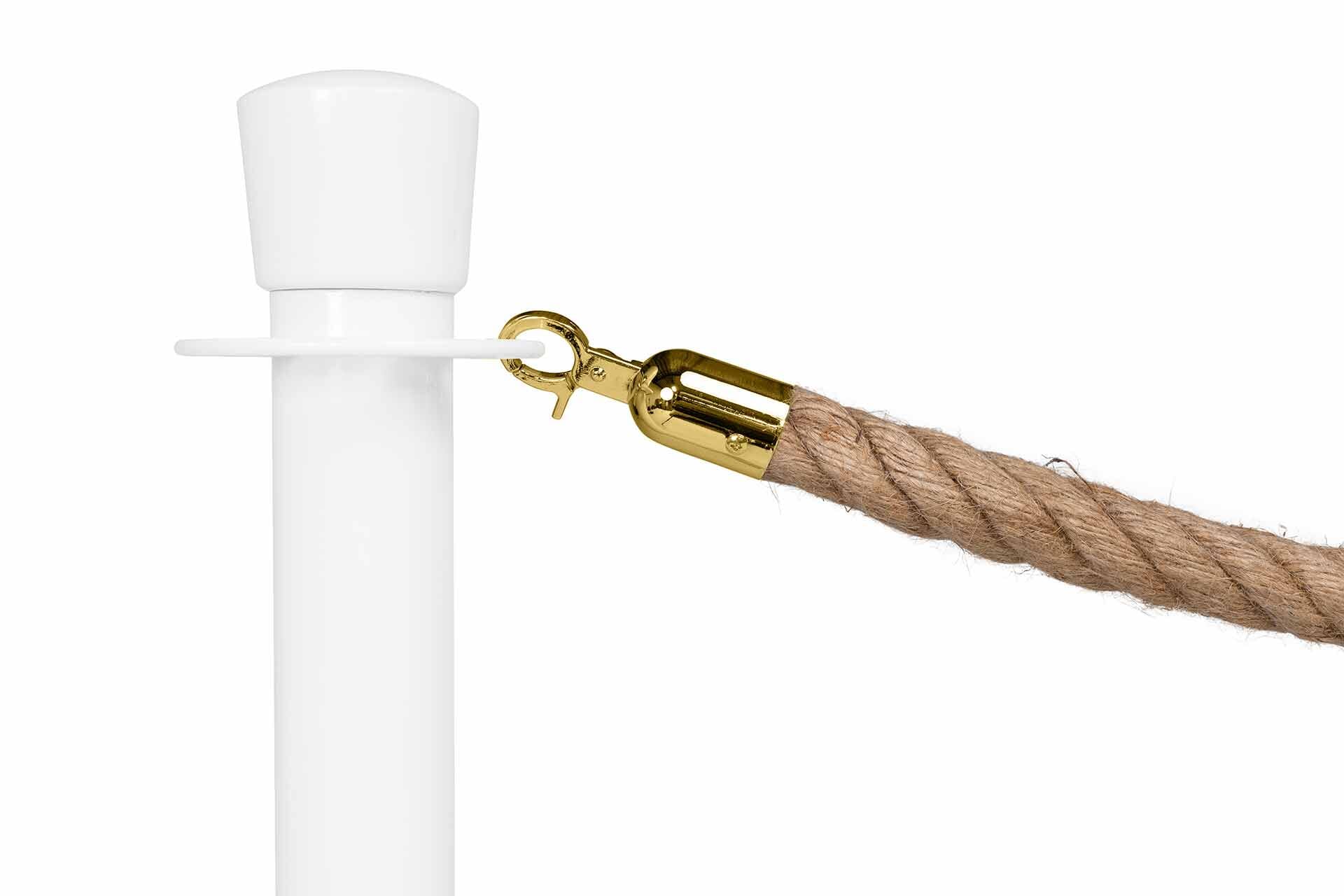 Afzetkoord Gedraaid | Scheepstouw - Messing sluiting Afzetpalen | accessoires Rodelopers 