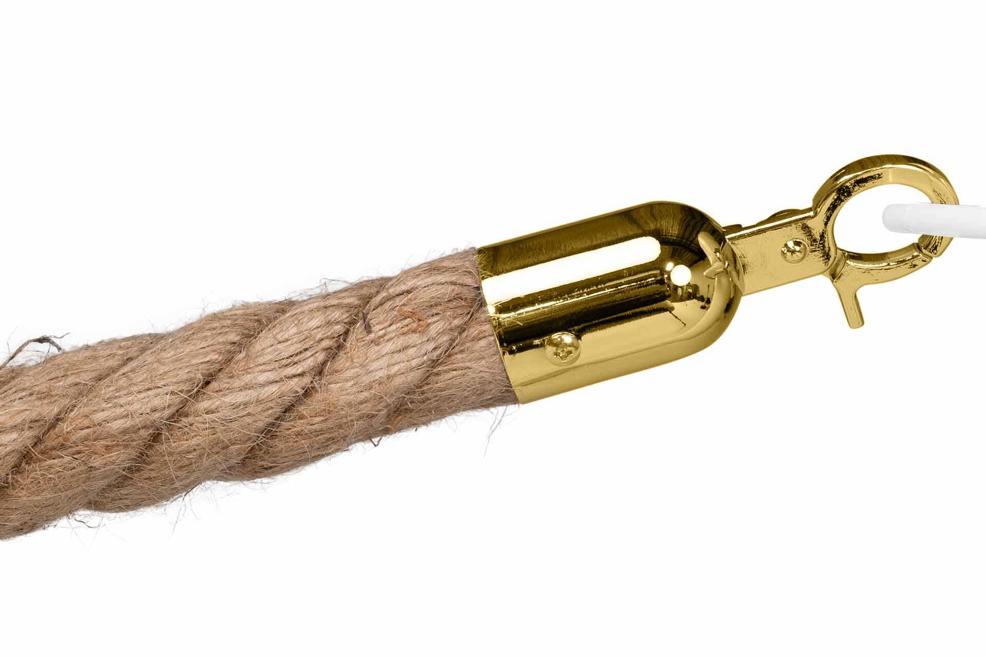 Afzetkoord Gedraaid | Scheepstouw - Messing sluiting Afzetpalen | accessoires Rodelopers 