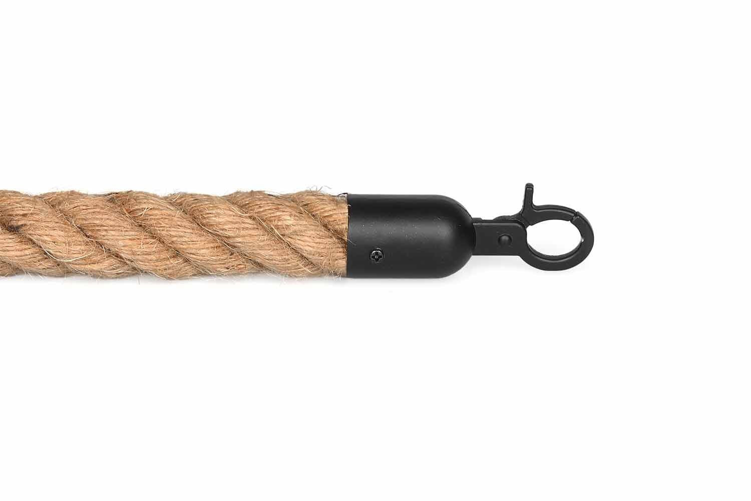 Afzetkoord Gedraaid | Scheepstouw - Zwarte sluiting Afzetpalen | accessoires Rodelopers 