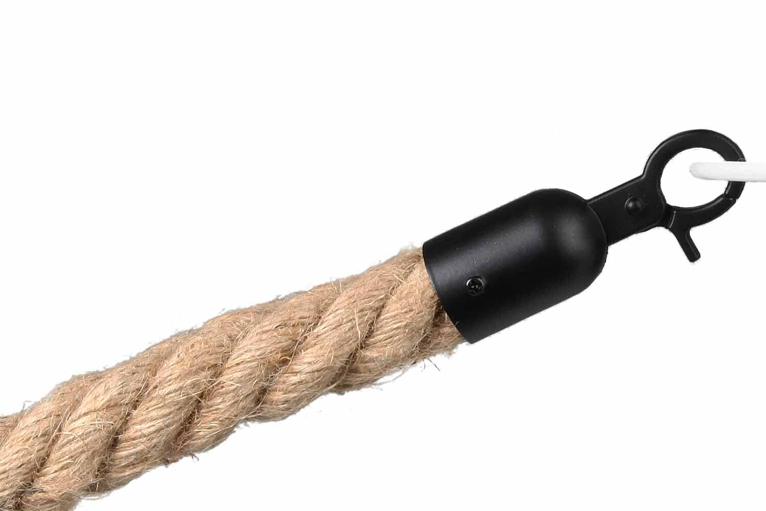 Afzetkoord Gedraaid | Scheepstouw - Zwarte sluiting Afzetpalen | accessoires Rodelopers 