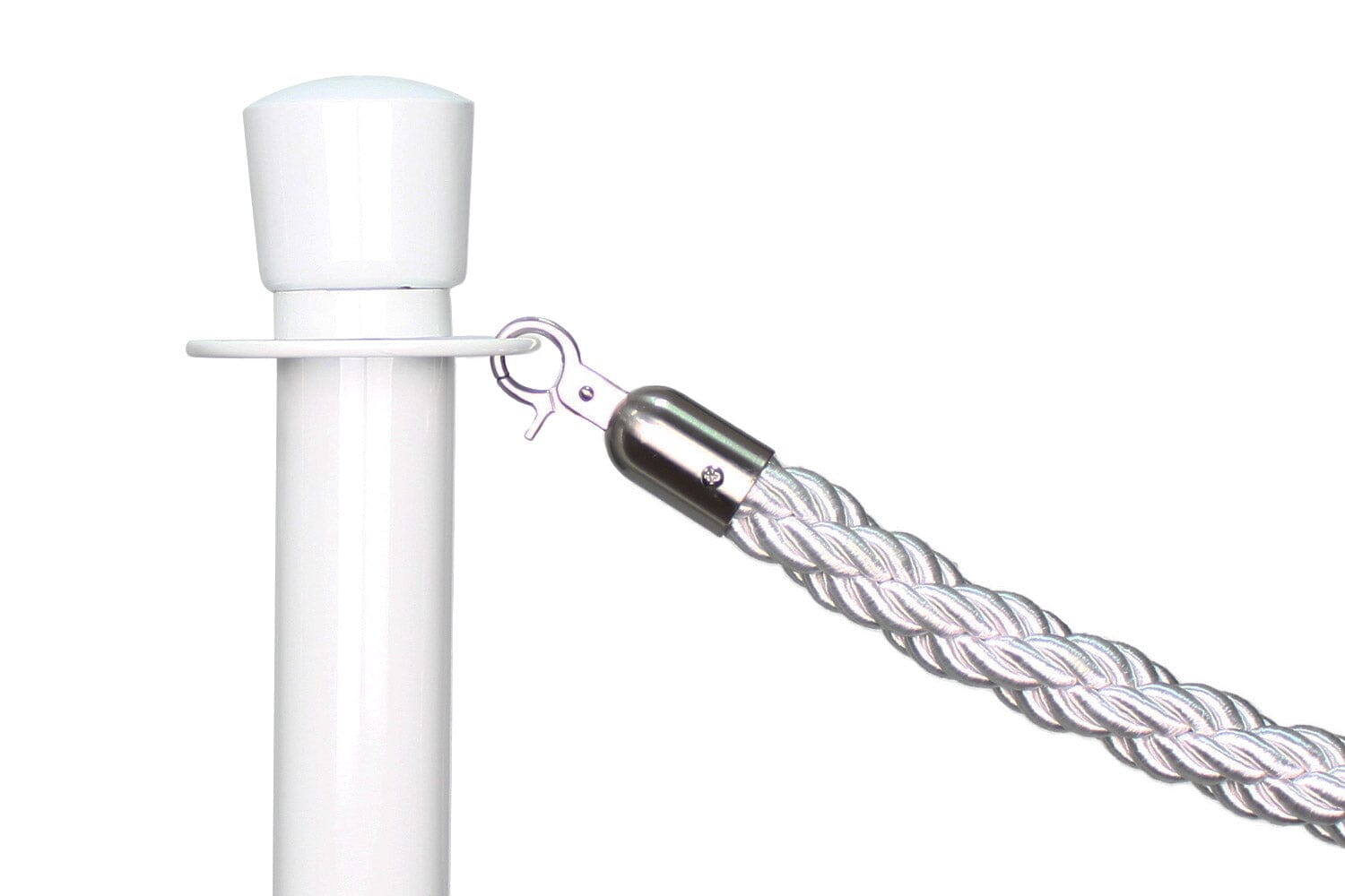 Afzetkoord Gedraaid | Geborsteld Chroom - Wit | GJ Floors