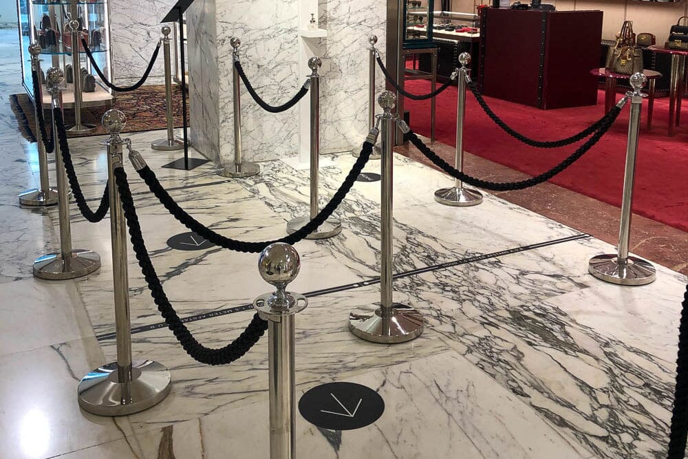 Afzetkoord Gedraaid | Zwart - Chromen sluiting Afzetpalen | accessoires Rodelopers 