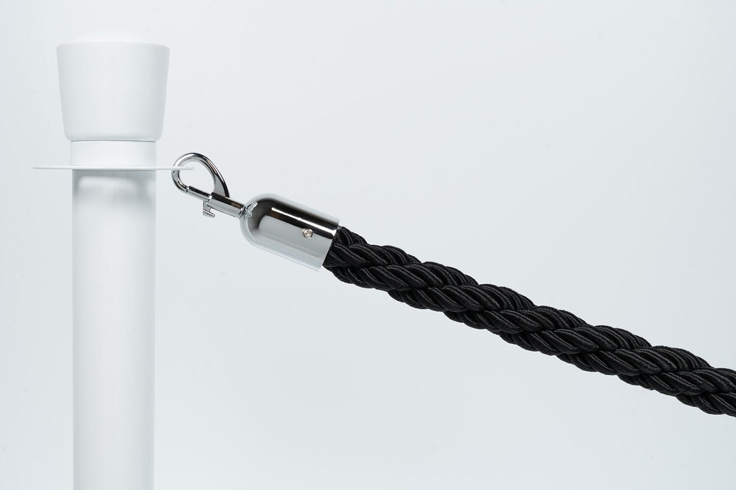 Afzetkoord Gedraaid | Zwart - Chromen sluiting Afzetpalen | accessoires Rodelopers 