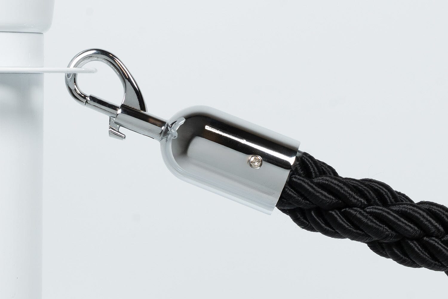 Afzetkoord Gedraaid | Zwart - Chromen sluiting Afzetpalen | accessoires Rodelopers 