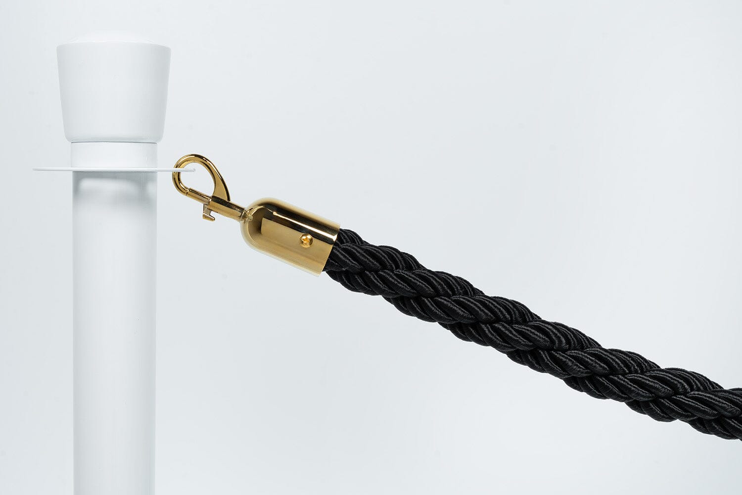 Afzetkoord Gedraaid | Zwart - Messing sluiting Afzetpalen | accessoires Rodelopers 