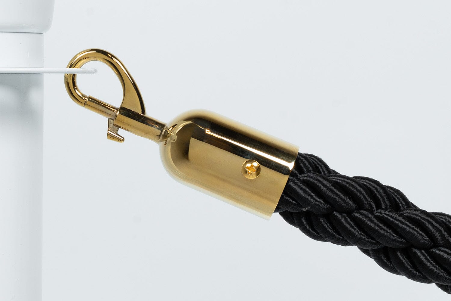 Afzetkoord Gedraaid | Zwart - Messing sluiting Afzetpalen | accessoires Rodelopers 