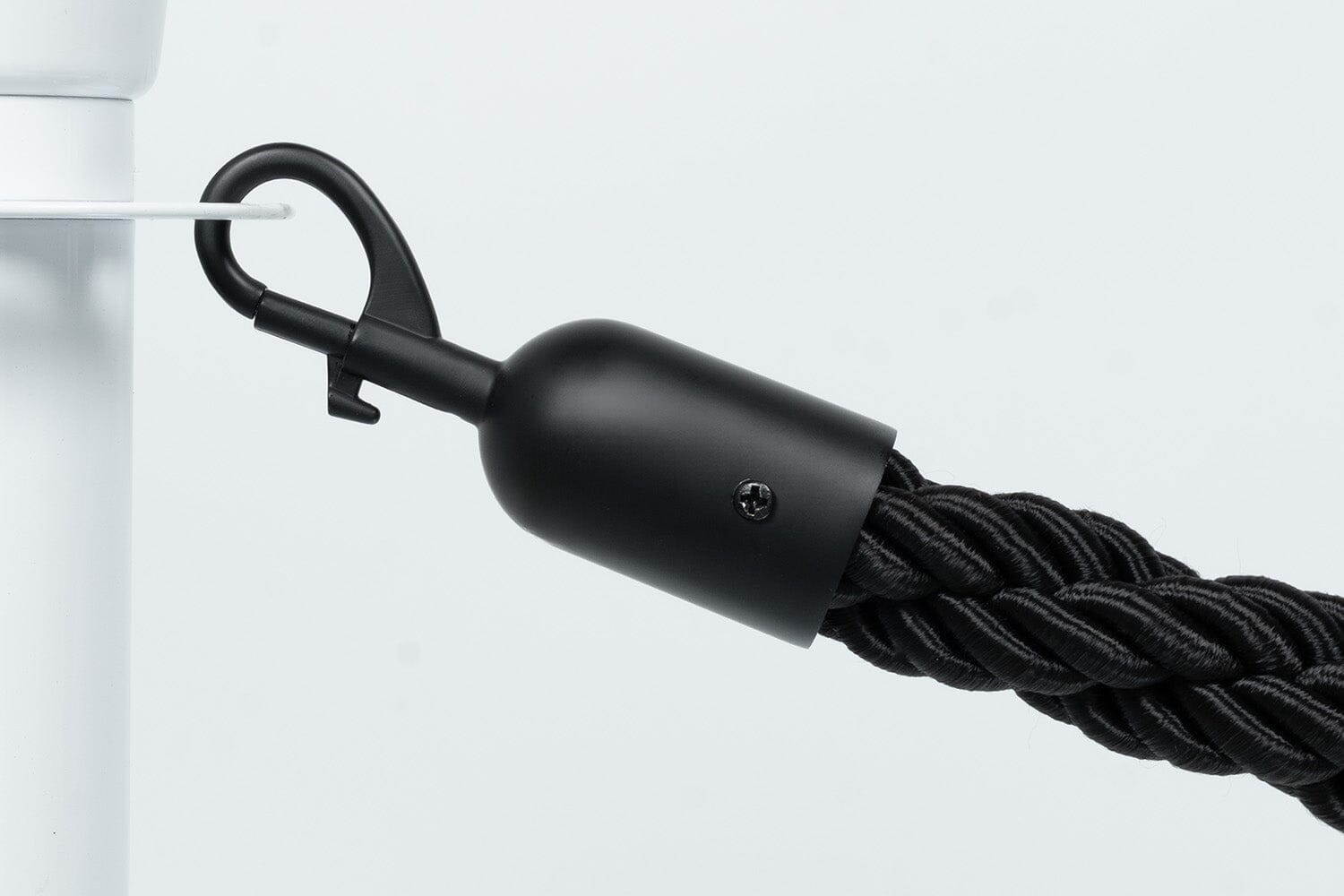 Afzetkoord Gedraaid | Zwart - Zwarte sluiting Afzetpalen | accessoires Rodelopers 