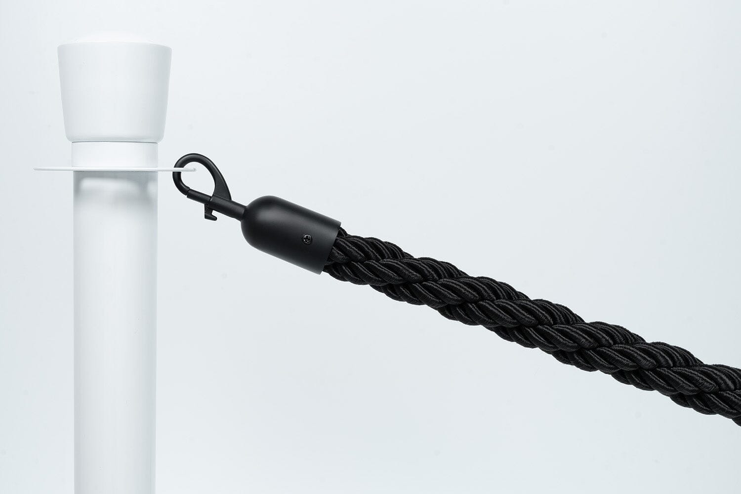 Afzetkoord Gedraaid | Zwart - Zwarte sluiting Afzetpalen | accessoires Rodelopers 