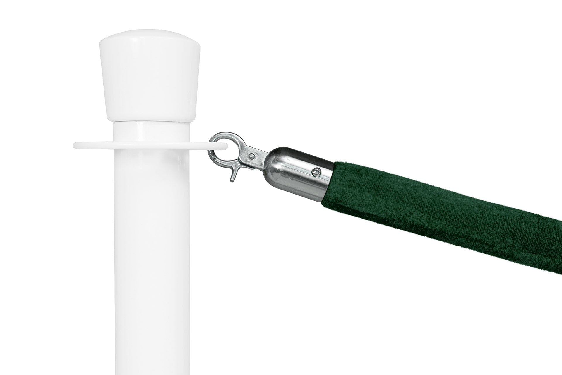 Afzetkoord Velours | Dennengroen - Geborsteld Chroom Afzetpalen | accessoires Rodelopers 