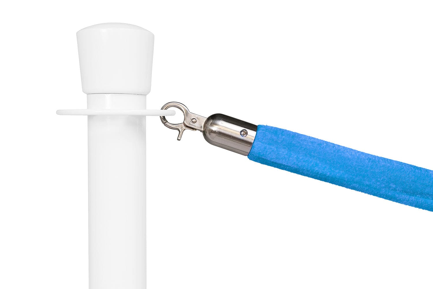 Afzetkoord Velours | Geborsteld Chroom - Lichtblauw | GJ Floors