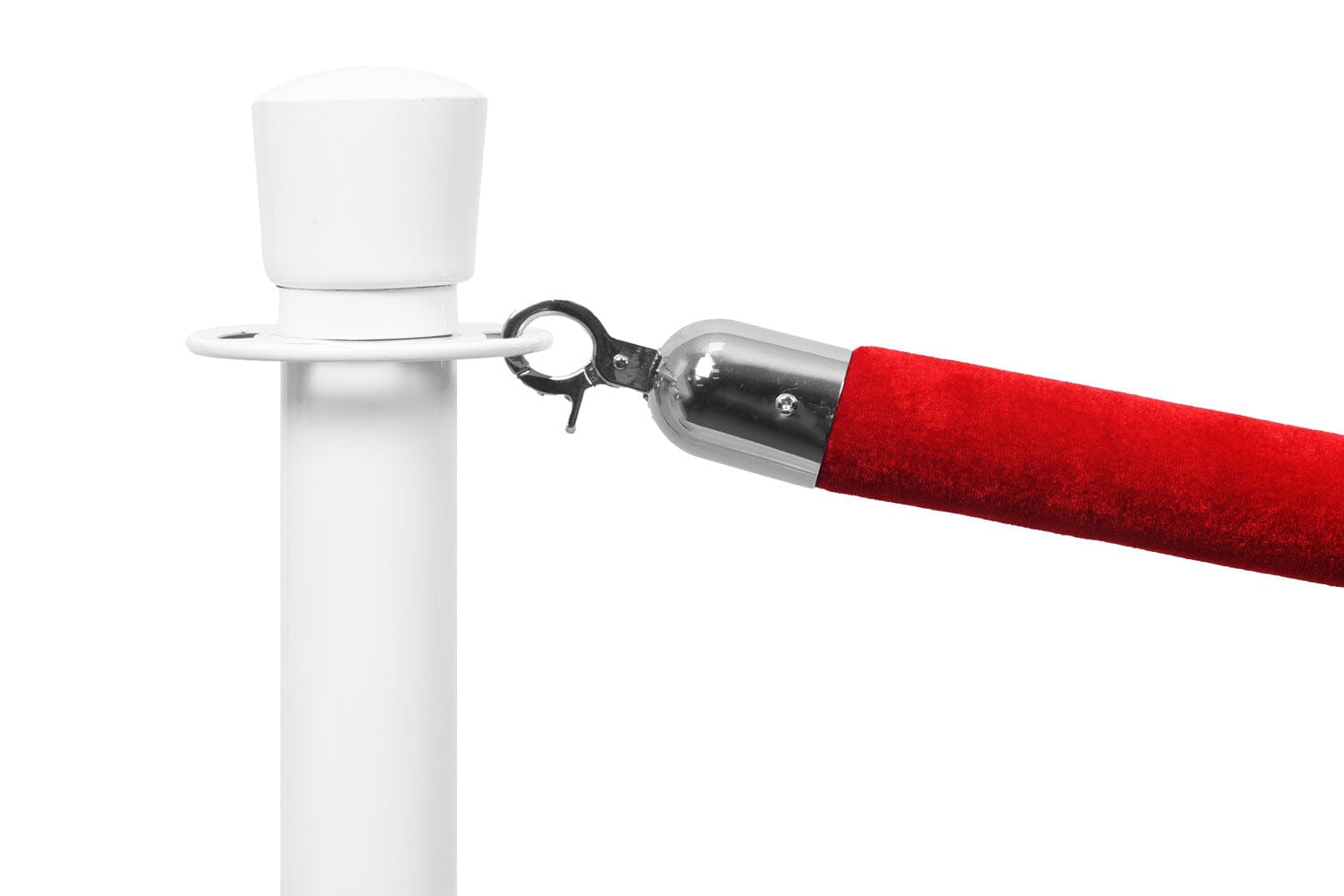 Afzetkoord Velours Luxe | Chroom - Rood | GJ Floors