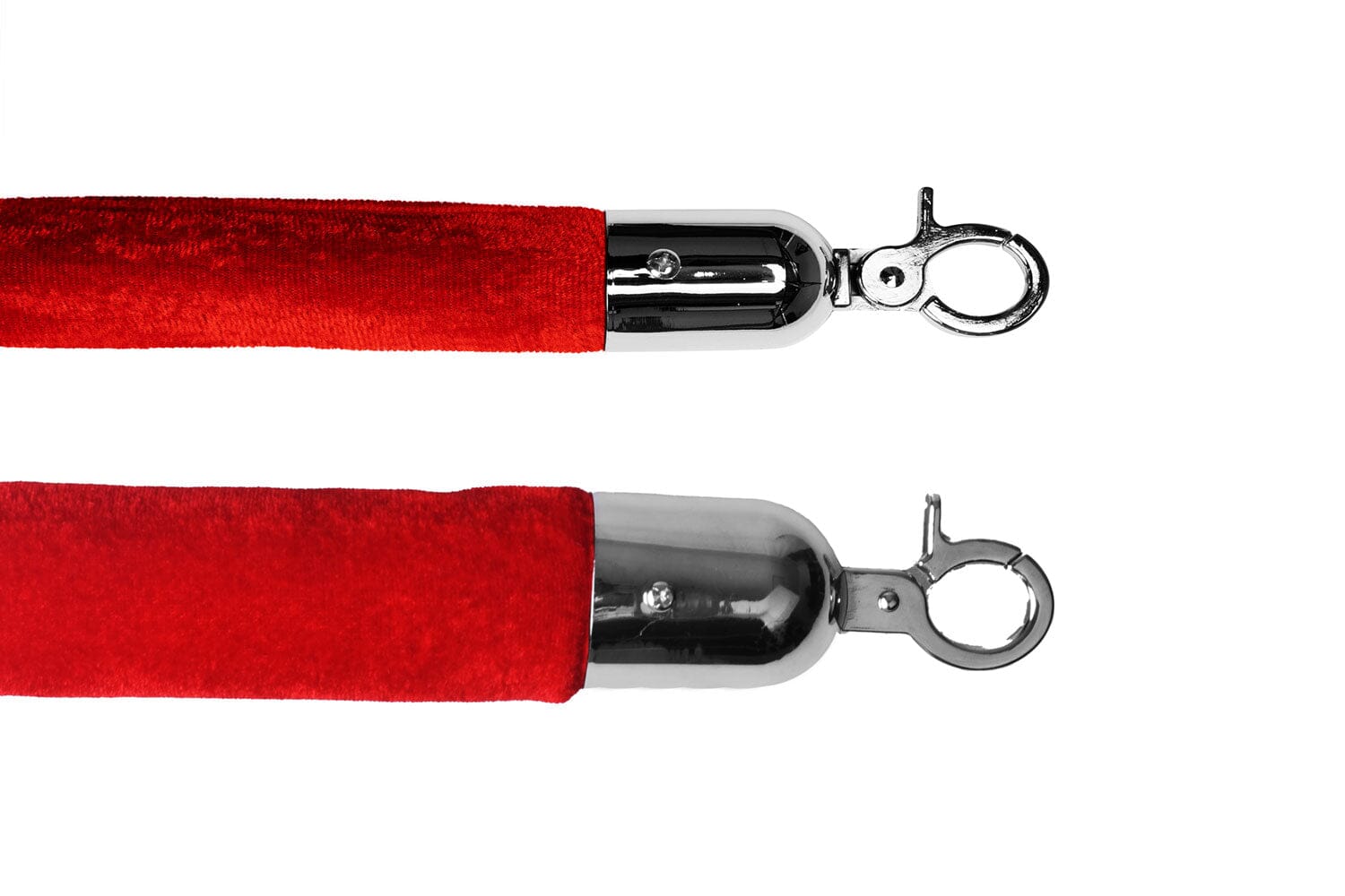 Afzetkoord Velours Luxe | Chroom - Rood | GJ Floors