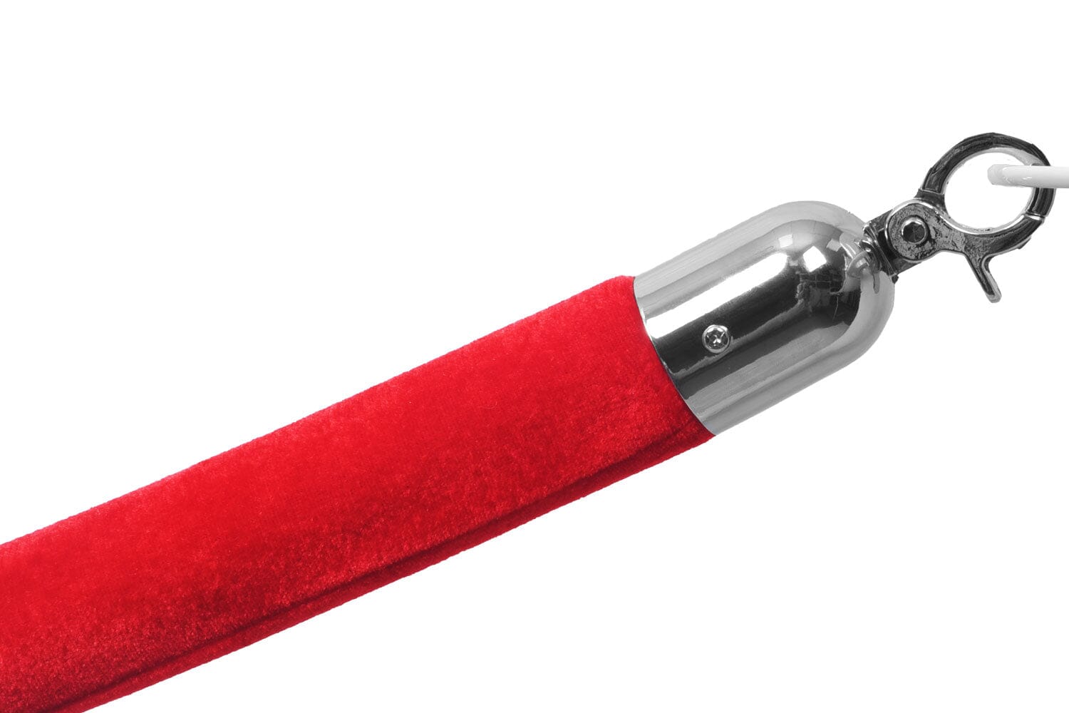 Afzetkoord Velours Luxe | Chroom - Rood | GJ Floors