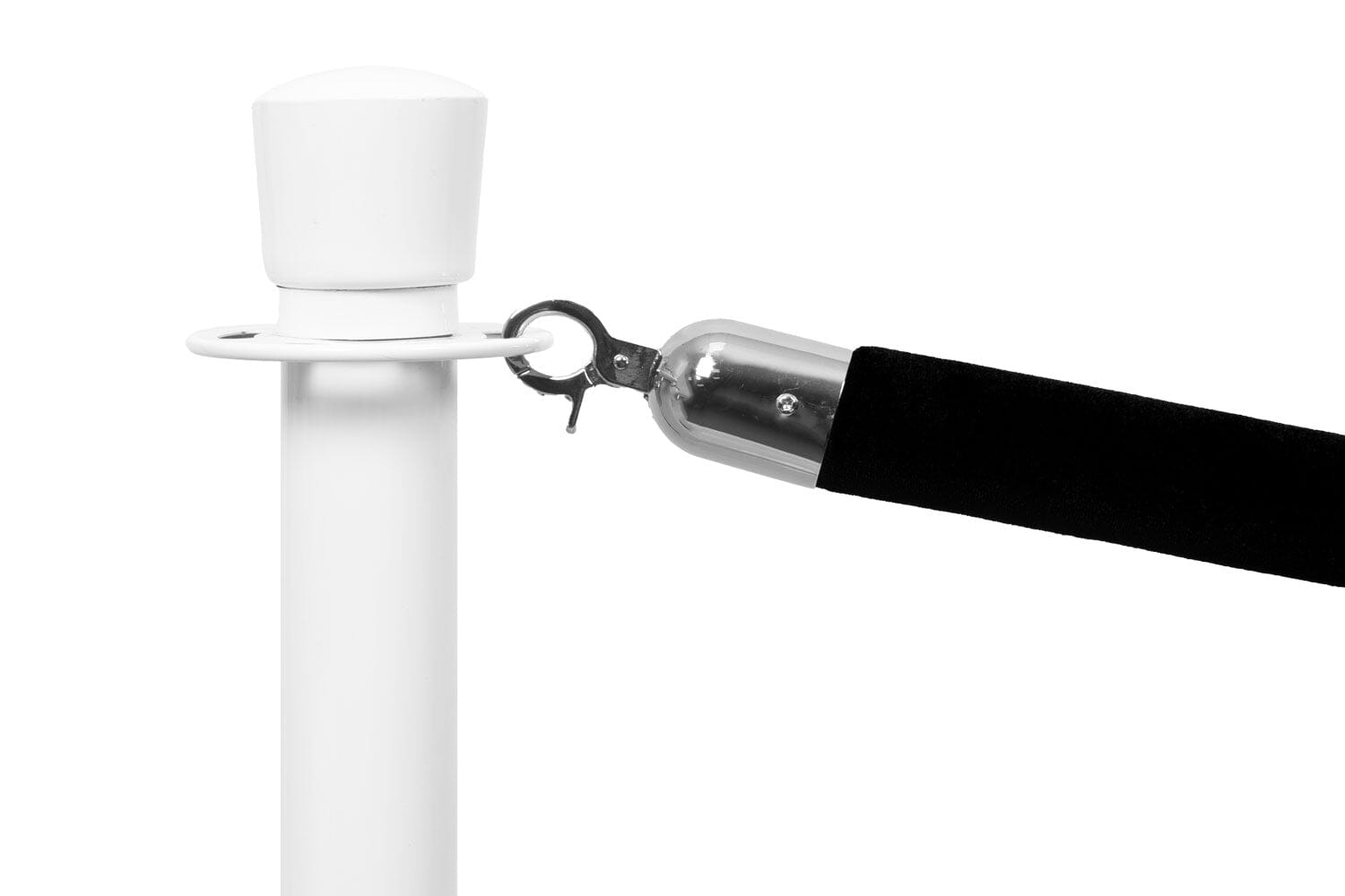 Afzetkoord Velours Luxe | Chroom - Zwart | GJ Floors