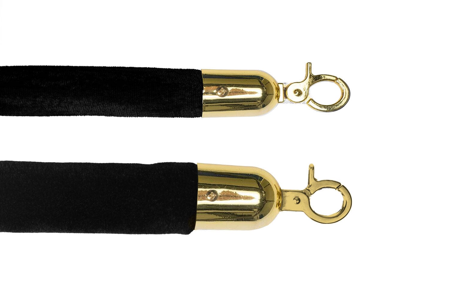 Afzetkoord Velours Luxe | Messing - Zwart | GJ Floors