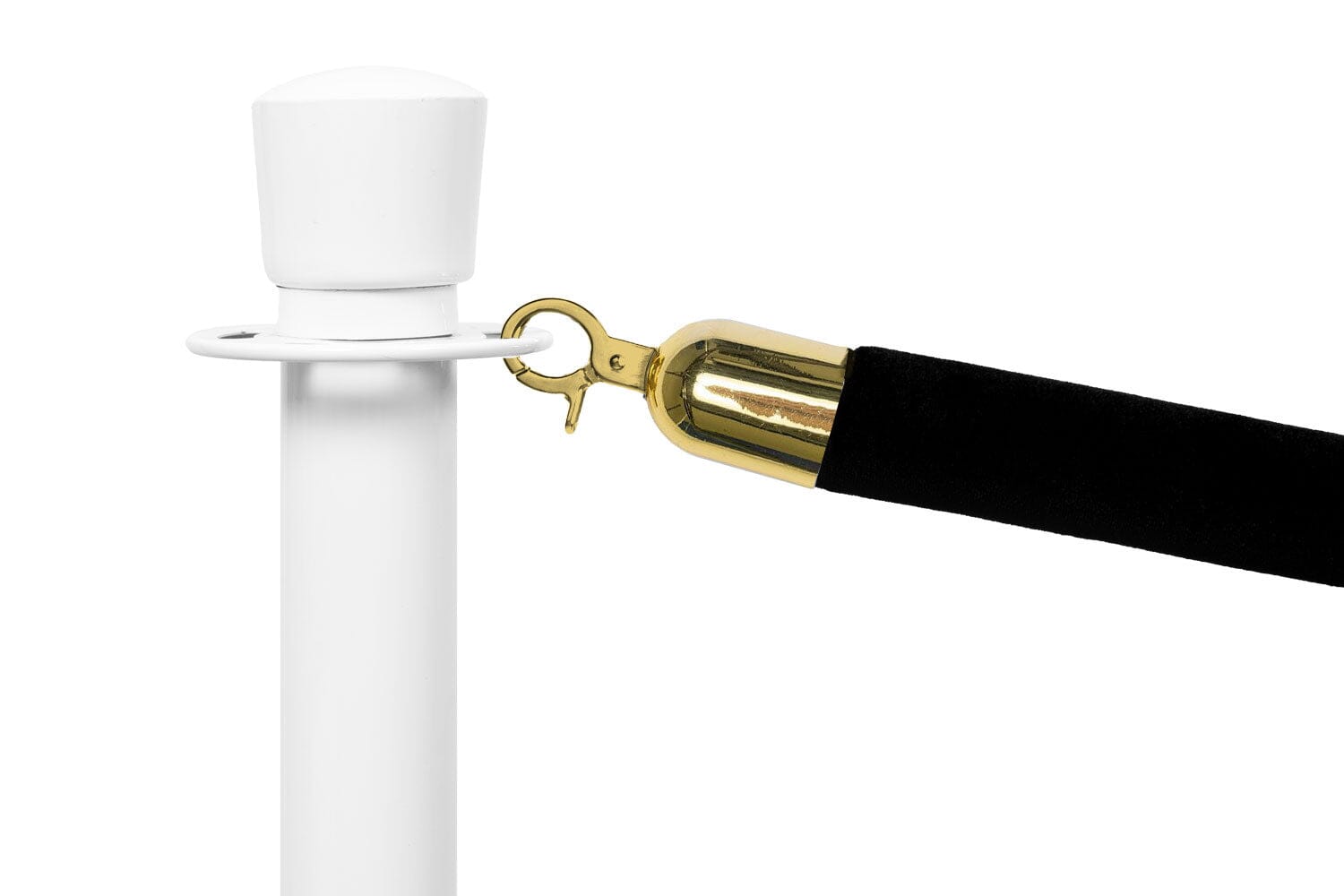 Afzetkoord Velours Luxe | Messing - Zwart | GJ Floors